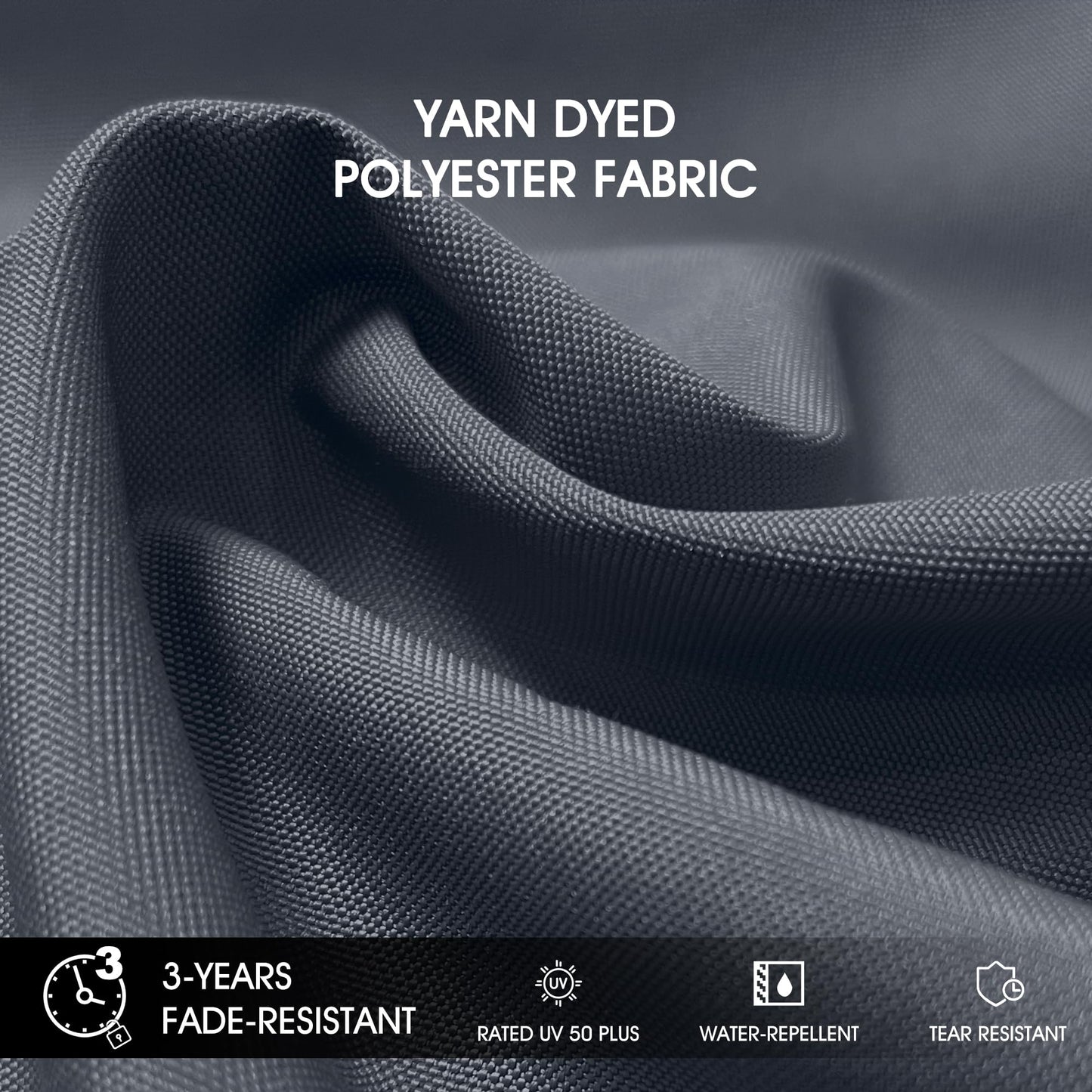 PURPLE LEAF 3 X 3 M Garden Cantilever Parasol, Large Square Overhanging Patio Umbrella with Crank Handle and Tilt for Balcony and Outdoor, Gray