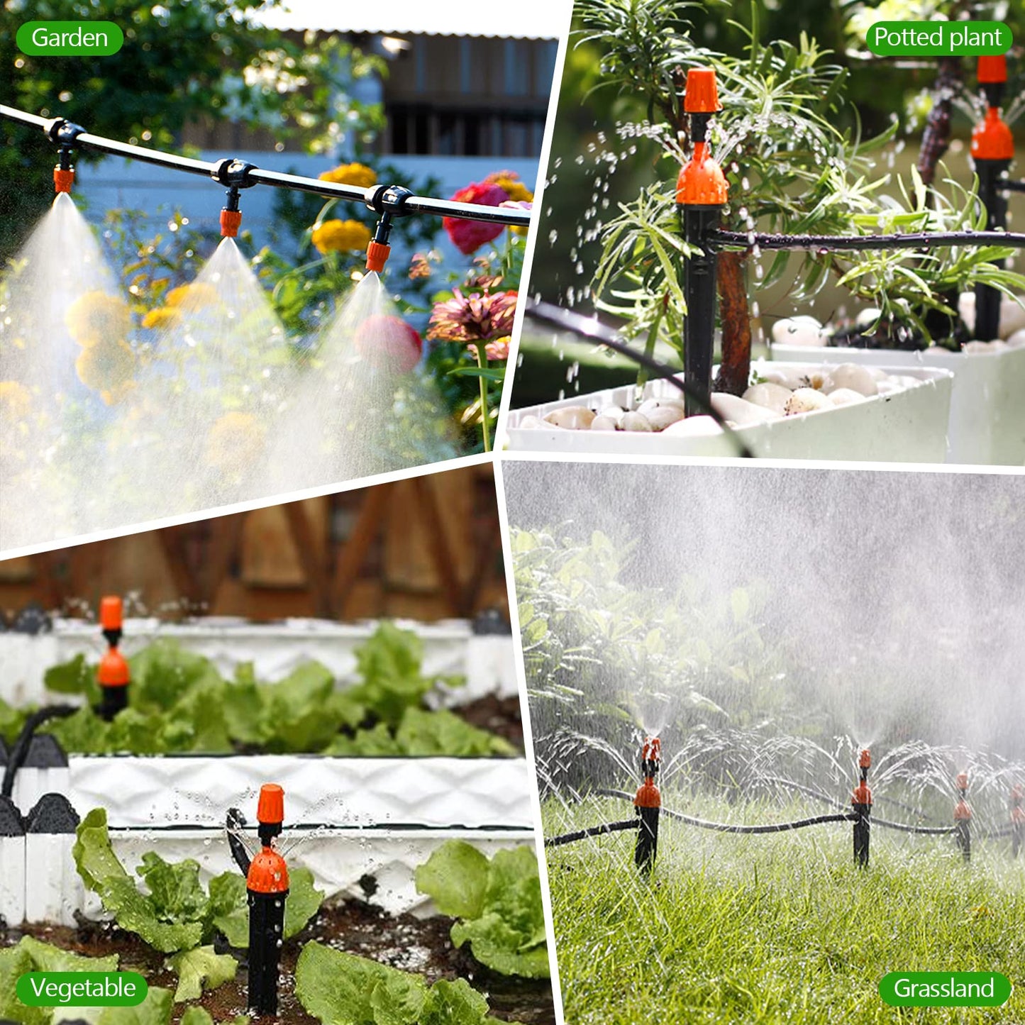 Drip Irrigation System, 280 Pcs Micro Drip Irrigation Kit, 147FT/45m Drip Irrigation Hose with Adjustable Nozzle Dripper Sprayer, Automatic Irrigation Garden Plant Watering Kit for Lawn, Garden, Patio