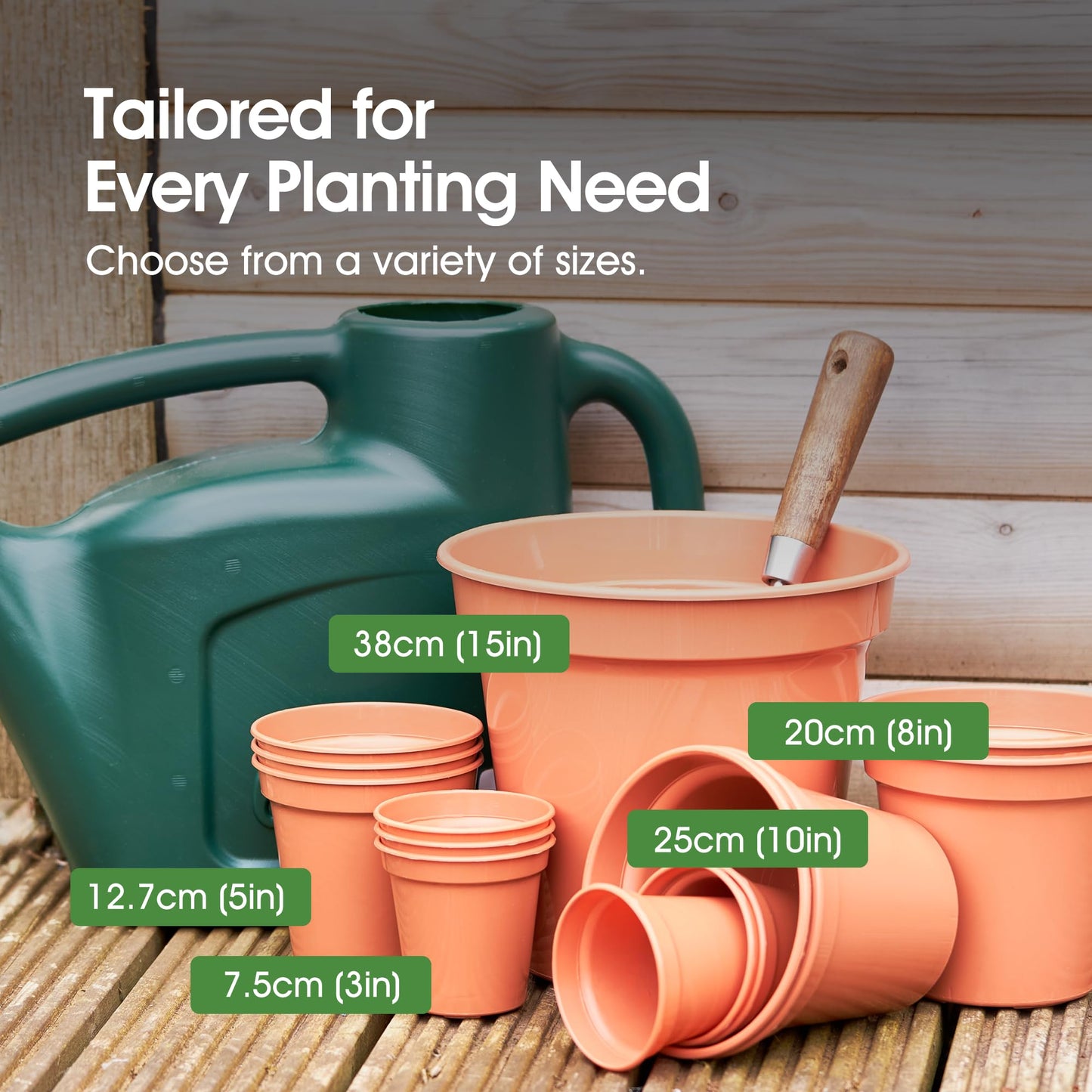 WHITEFURZE 12.7CM GARDEN POT - TERRACOTTA SET OF 5