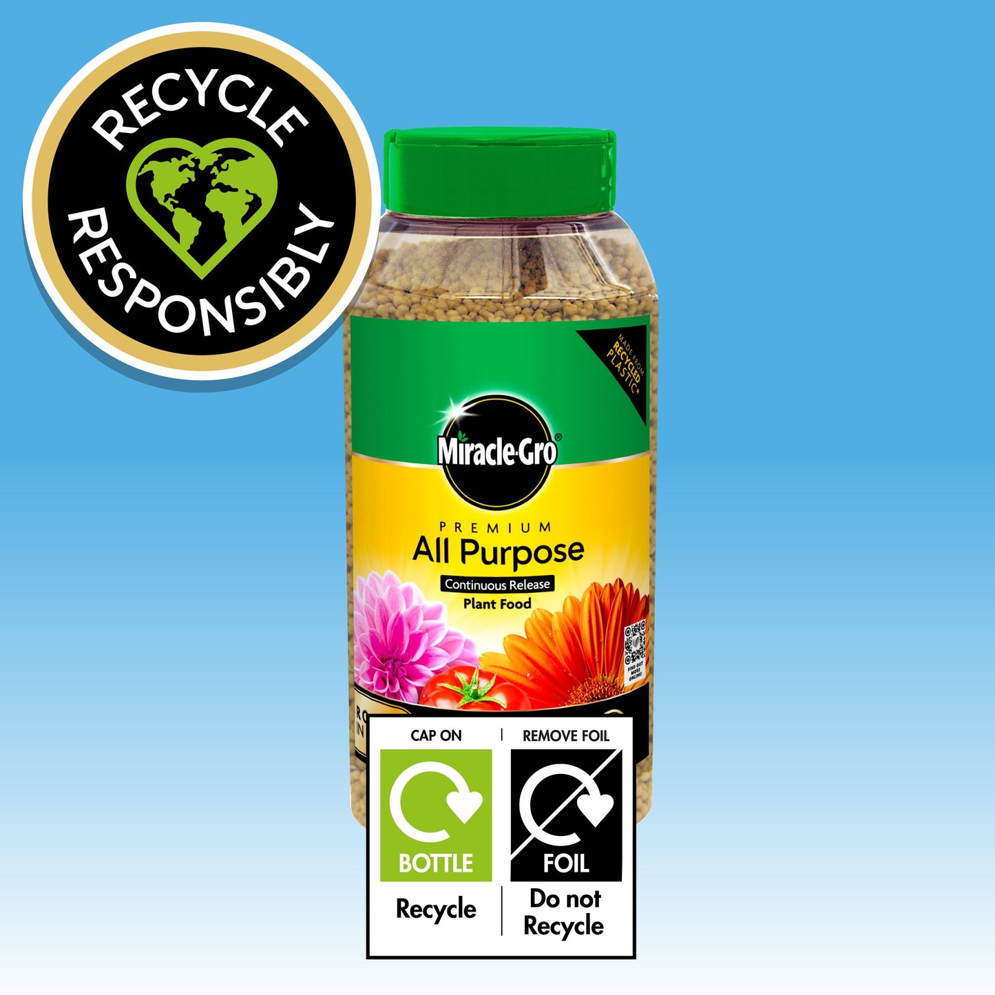 Miracle-Gro Continuous Release All Purpose Plant Food, 900G, White