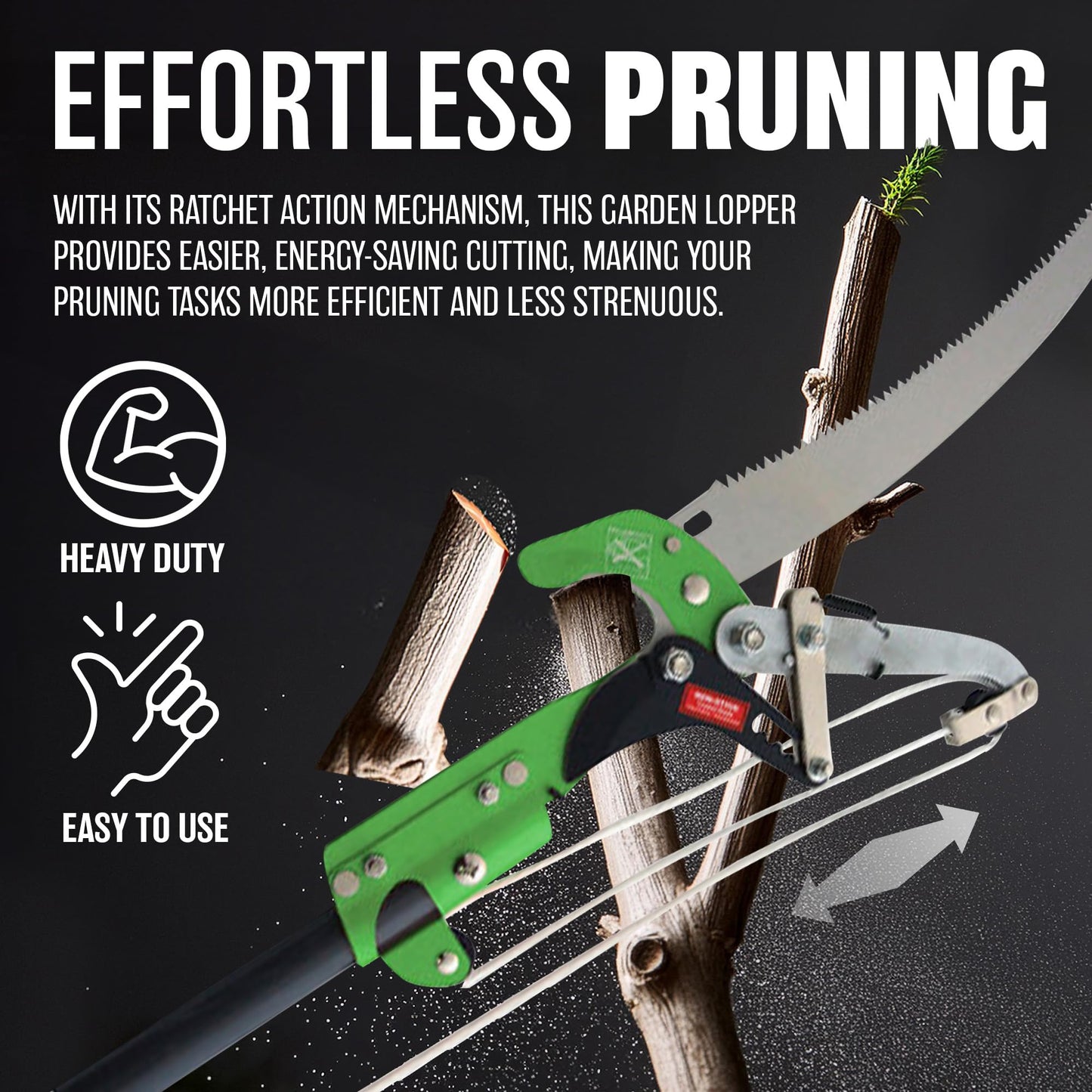 BARGAINS-GALORE Ratchet Tree Lopper & Telescopic Pole Saw - Pruning, Cutting Branches, Telescopic for Hard to Reach Places, Gardening | Professional Precise Cutting | Garden Hand Tool