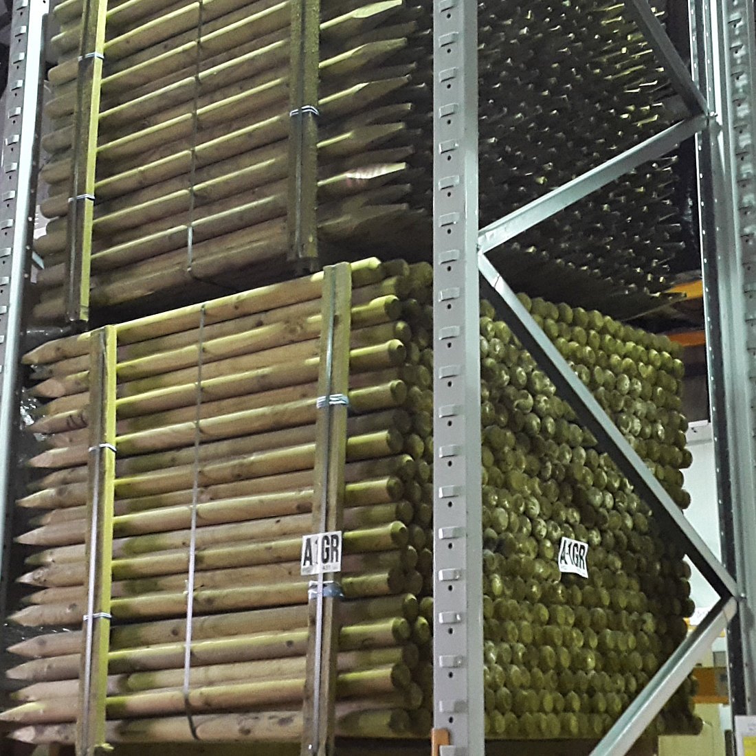 True Products 5 Pack - 1.5m (5ft) x 50mm Machined Round Wooden Treated Fence Posts Stakes Wood Fencing