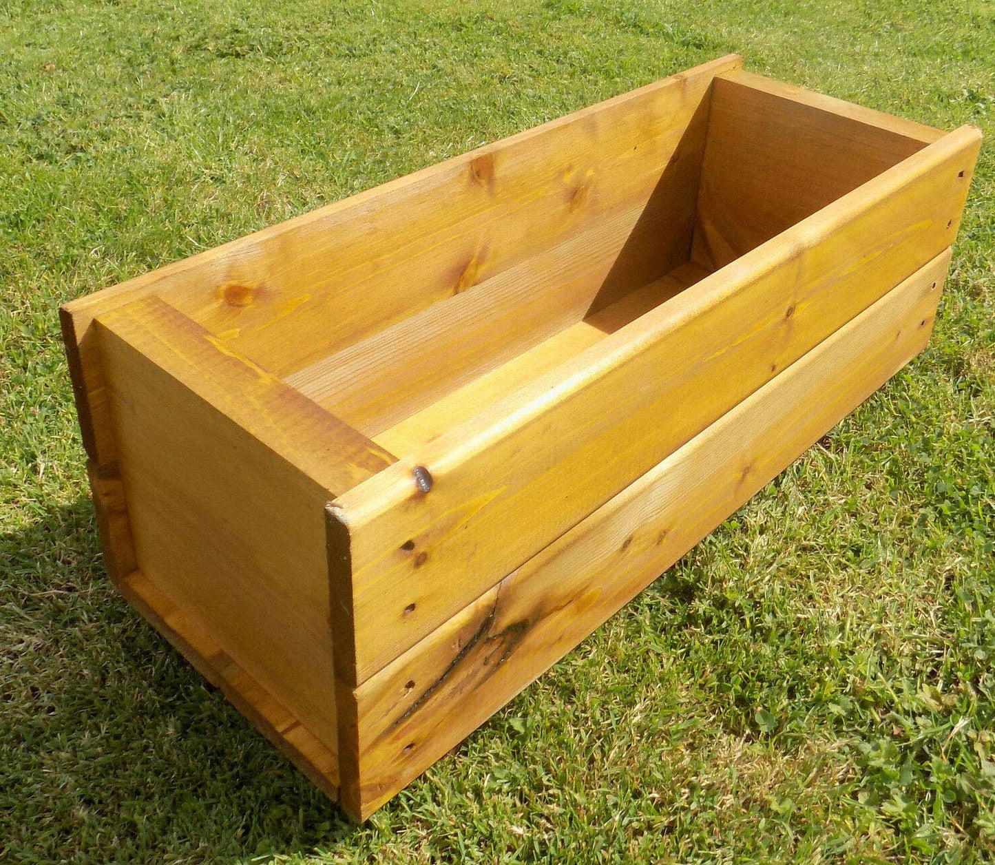 RUDDINGS WOOD Set of 2 x 60cm Wooden Trough Planter - Plant Container Box Fully Assembled