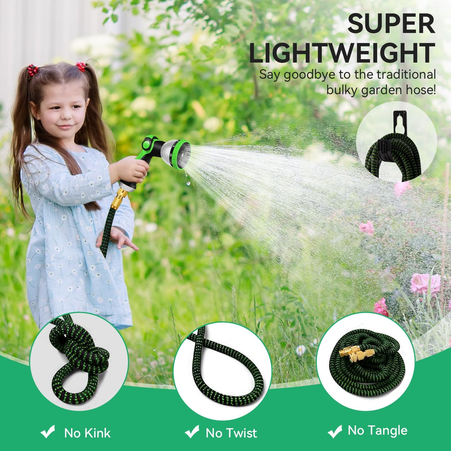 Yofidra Expandable Garden Hose – 100ft, 3-Layer Latex