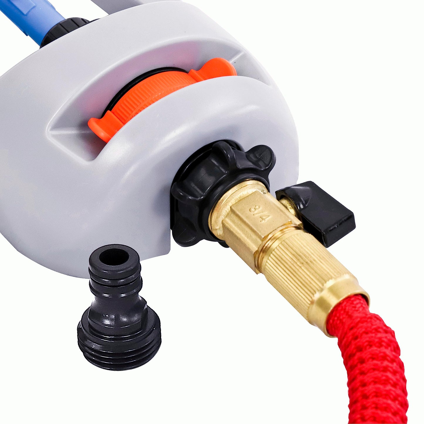 GRÜNTEK Primavera Oscillating Sprinkler – Up to 336 m² | 16 Nozzles for Even Irrigation | Adjustable Spray Width (21 m x 15 m) | Universal EU & US Connector