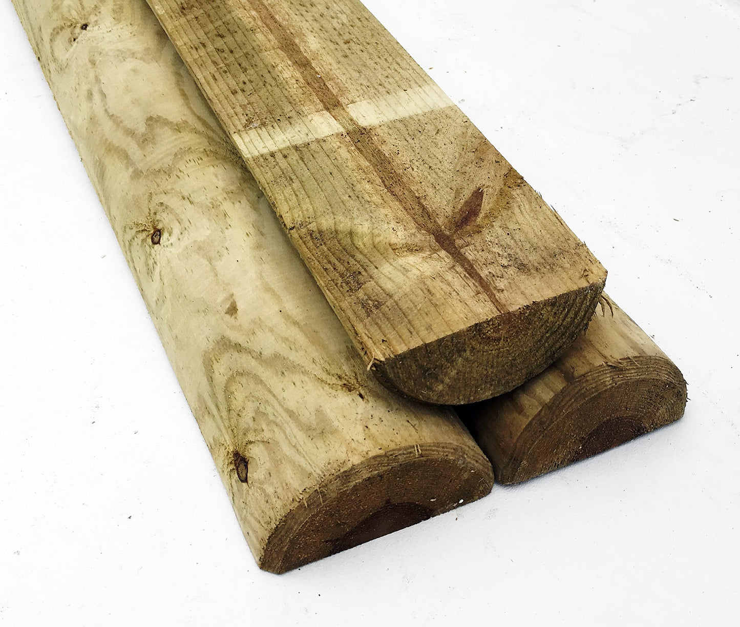 Half Round Fence Posts | 1.8m (6ft) x 100mm | 10 Pack | Pressure Treated Wooden Stakes