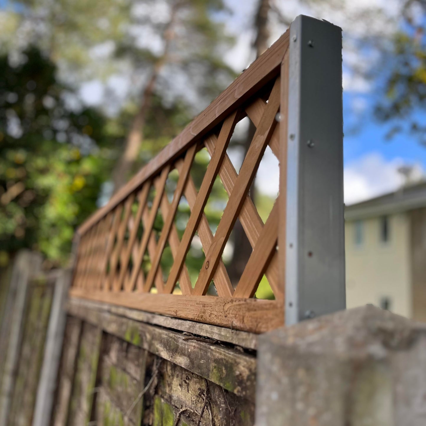 Selections Pack of 5 Wooden Framed Garden Trellis with Lattice Framework Fence Topper 180cm x 30cm