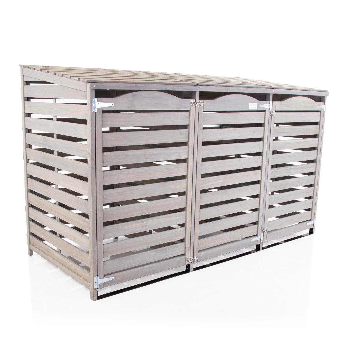 Wheelie Bin Storage Unit Triple Three Bins Garden Universe Outdoor 3 Wheelie Bin Storage In Grey WBS02-GREY