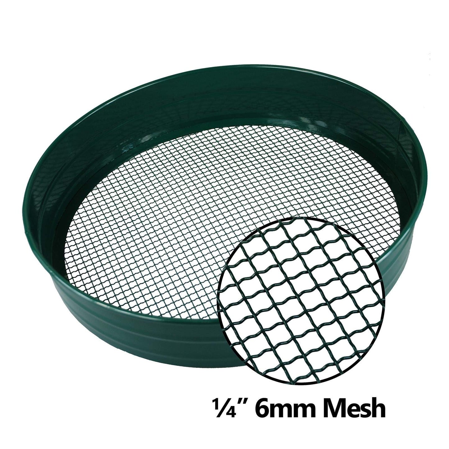 simpaoutdoor Steel Garden Riddle Sieve 1/4" 6mm Mesh 70mm Deep