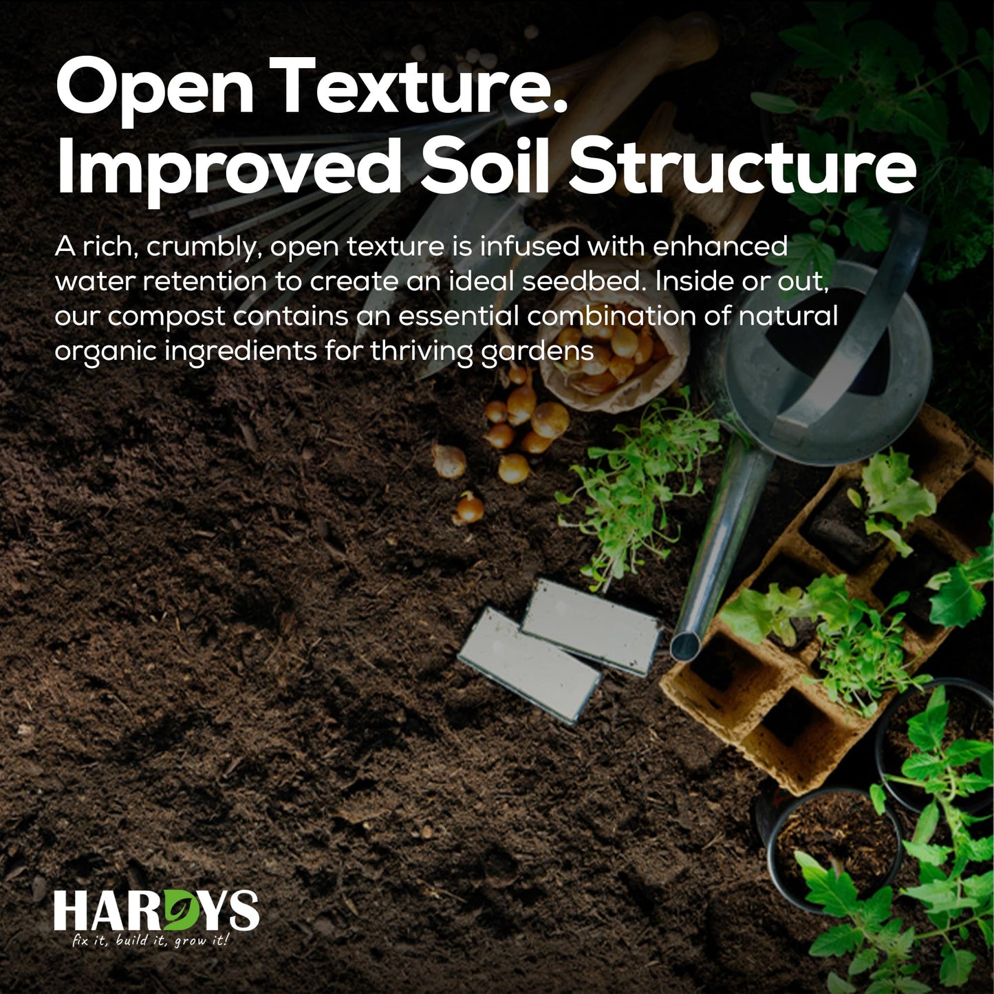 Hardys 60L Multi Purpose Compost - Potting & Seed Compost for Outdoor Plants | All Purpose Indoor Plants Potting | Nutrient Rich Fertiliser for Garden, Pots, Planter Beds