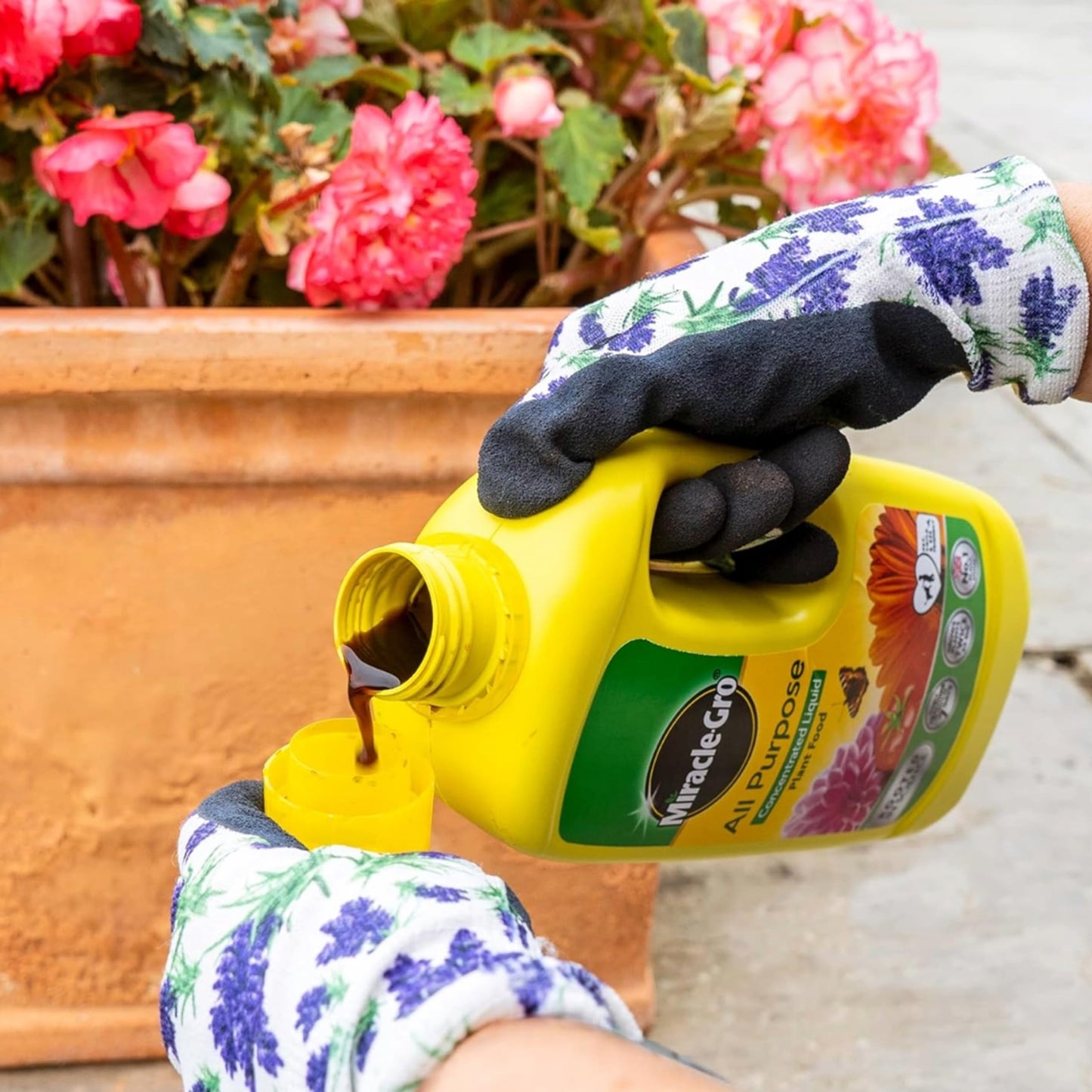 Miracle Gro Plant Food Fertiliser - Pack of 2x800ml All Purpose Plant Feed Concentrated Liquids with Topline Card. Child & Pet Friendly Garden Fertilizer for Outdoor & Indoor House Plants, Vegetables