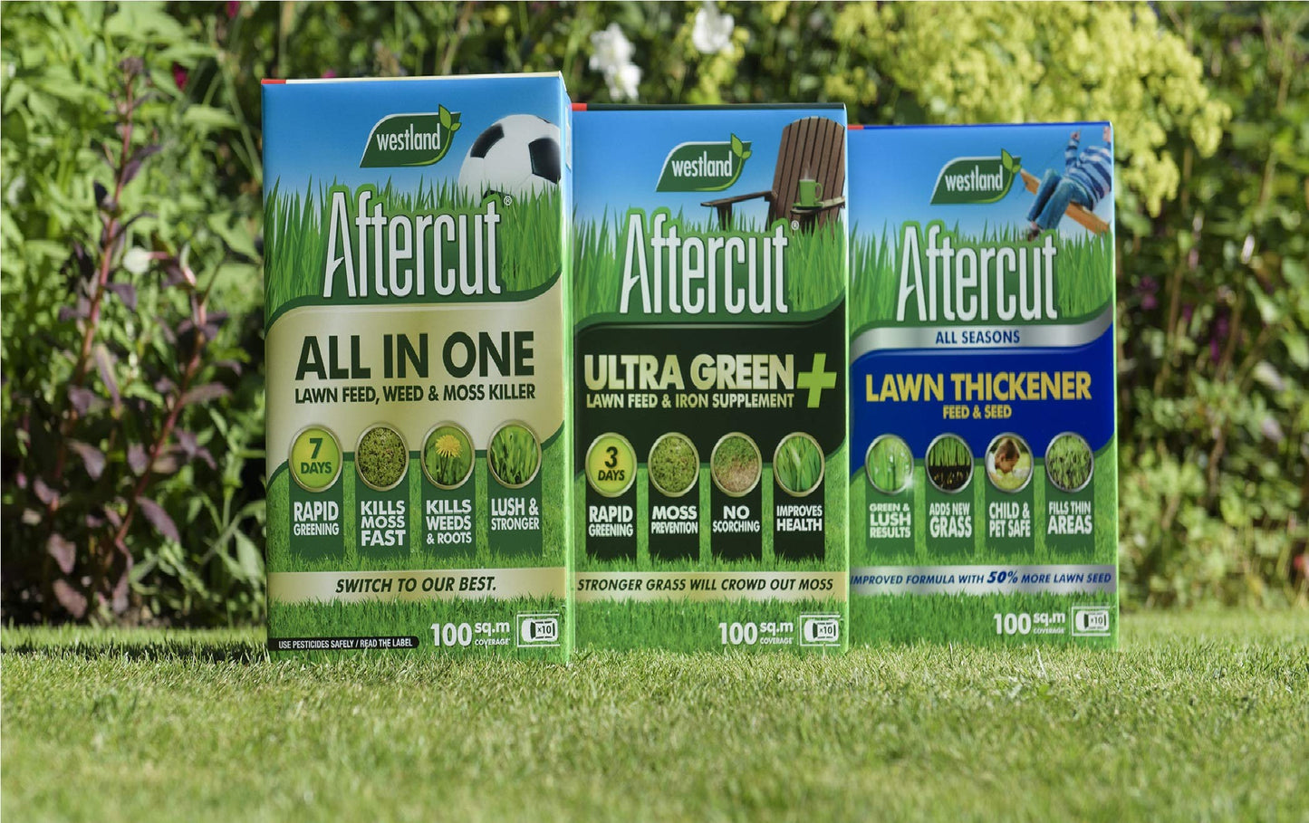 Aftercut 20400482 Ultra Green - Lawn Feed & Iron Supplement, 100 m2, 3.5 kg, Natural