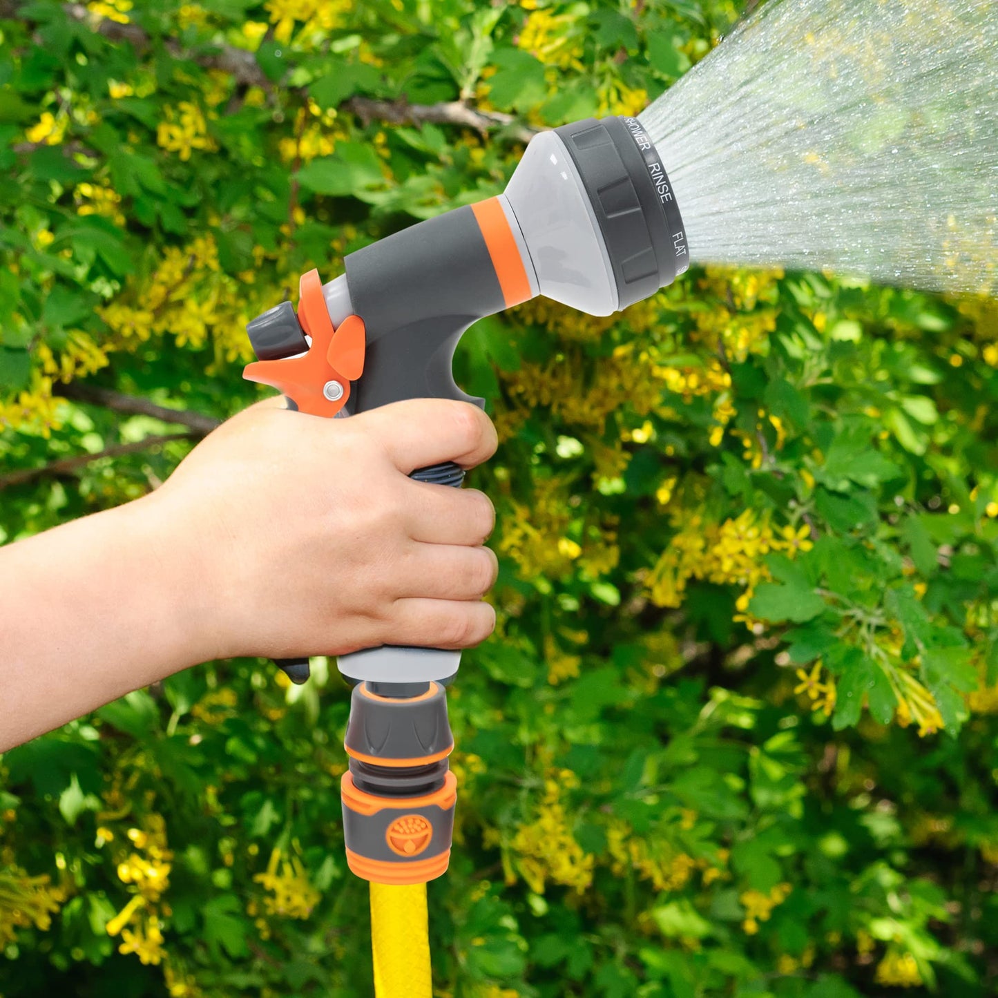 Pelle & Sol Hose Pipe Spray Gun Kit with 8 Adjustable Modes High-Pressure Nozzle & Hose Connector Fittings | Non-Slip Garden Hose Set & Garden Tools |Shower Hose Set for Watering Plants, Car Cleaning