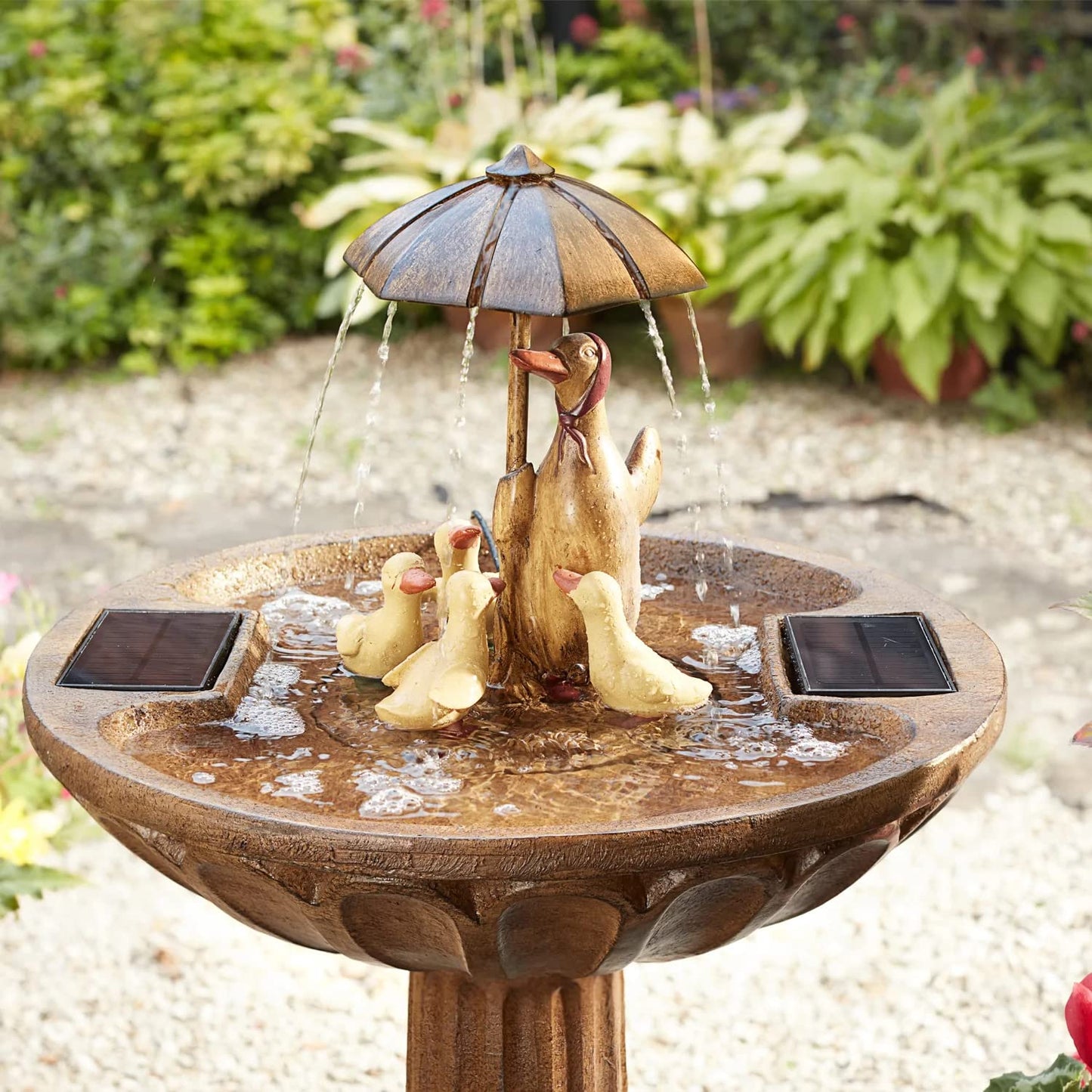 Smart Garden Solar Duck Family Umbrella Fountain