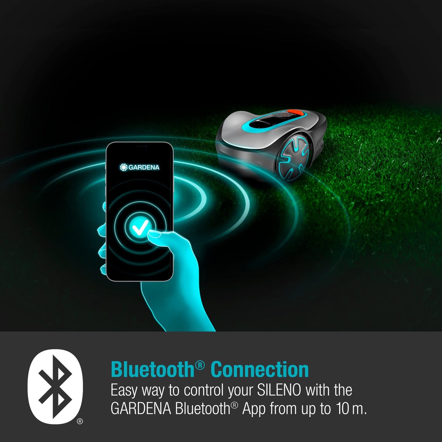 Gardena Robotic Mower SILENO minimo 250 m²: Intelligent lawn mower with excellent connectivity, programmable with the Gardena Bluetooth® app, UK version (15201-28)
