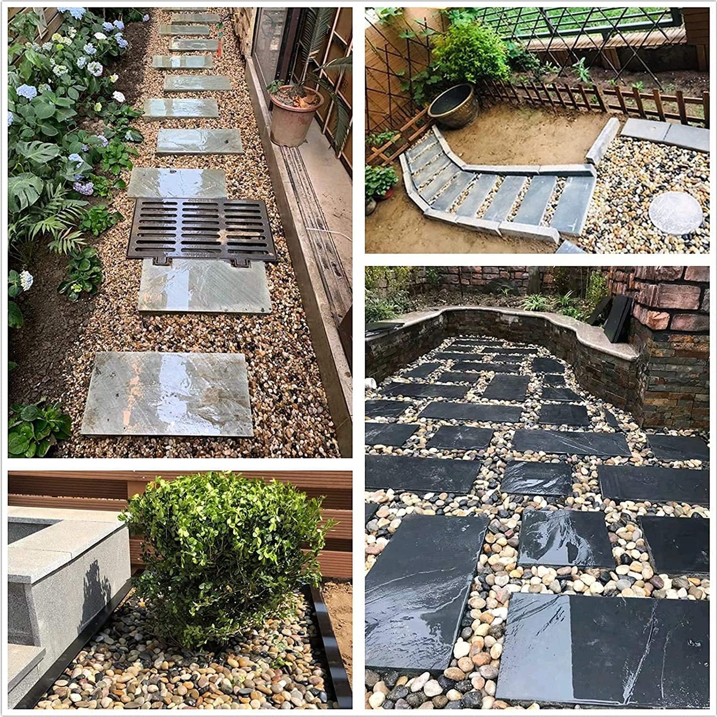 Aleker Decorative Pebbles, 2.2lb Natural Small Polished Mixed Stones Gravel for Plant Aquariums, Flowerpot, Landscaping, Ponds,Terrariums Vase Fillers, DIY, Home Garden Decoration(Approx.0.5-1.2 inch)