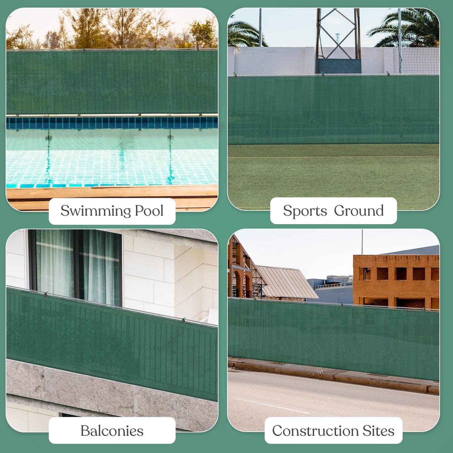 FB FunkyBuys Garden Screening 1x10m for Outdoor Protection - Privacy Screen & Summer-friendly Privacy Netting for Balcony & Patio - Tear Resistant Windbreak Fence Screening GREEN, 90gsm