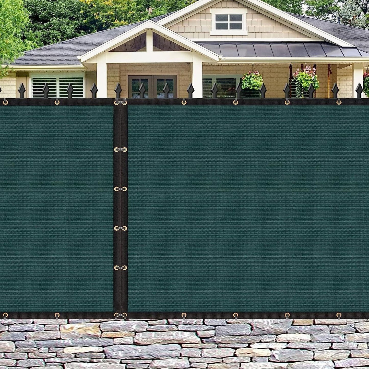 Gekufa Privacy Netting 2mx5m Garden Screening 130g/m² Fence Screening 90% HDPE Outdoor Shading Net UV-Resistant Tear-Resistant Windbreak Netting with Cable Ties and Eyelets