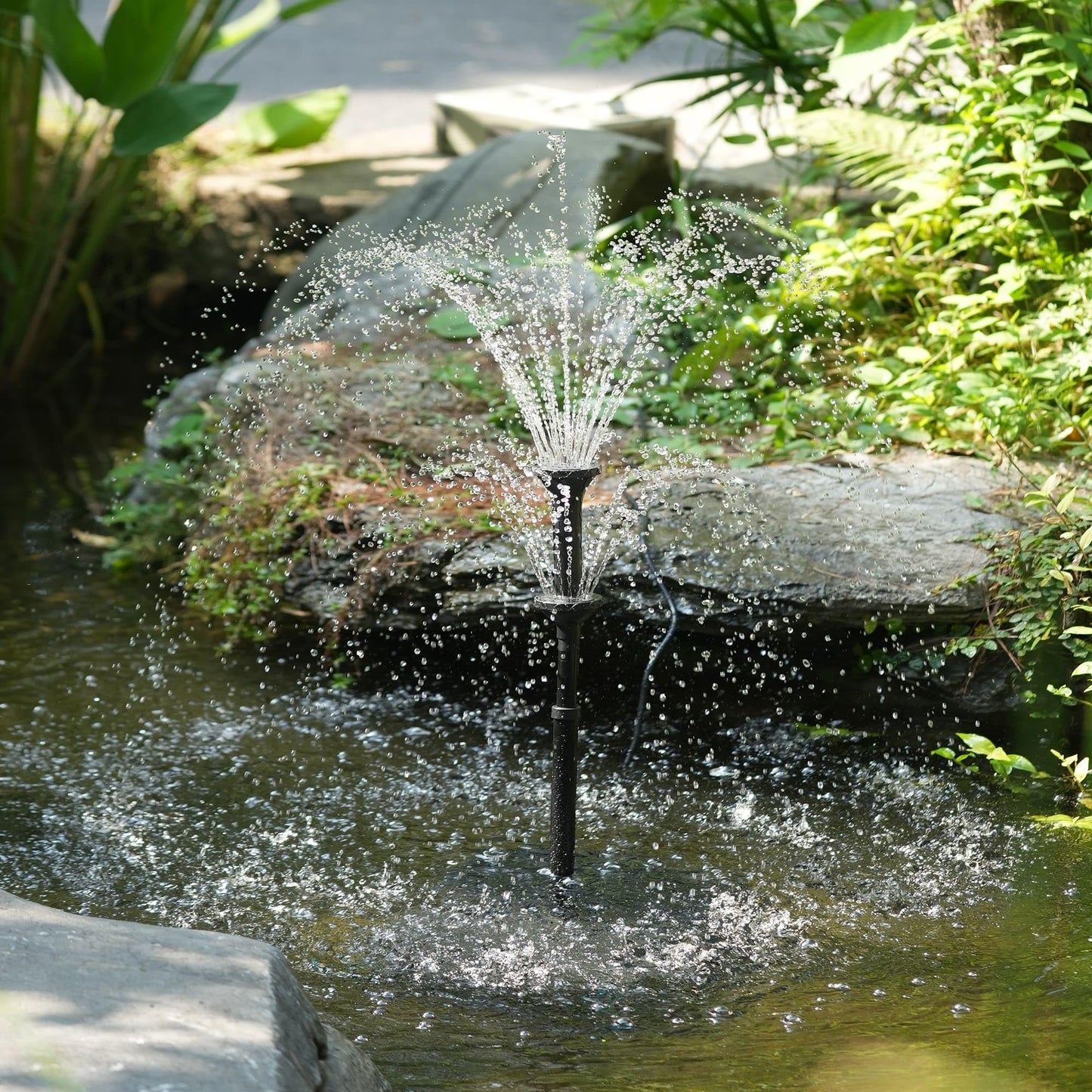 Billing Solar Pond Foundtain with Battery Backup, 6W 300L/H Solar Water Pump with 3000mAh Battery Backup, with Filter DIY 5ft Tubing Solar Fountains Water Feature for Garden Ponds, Pool, Fish Tank