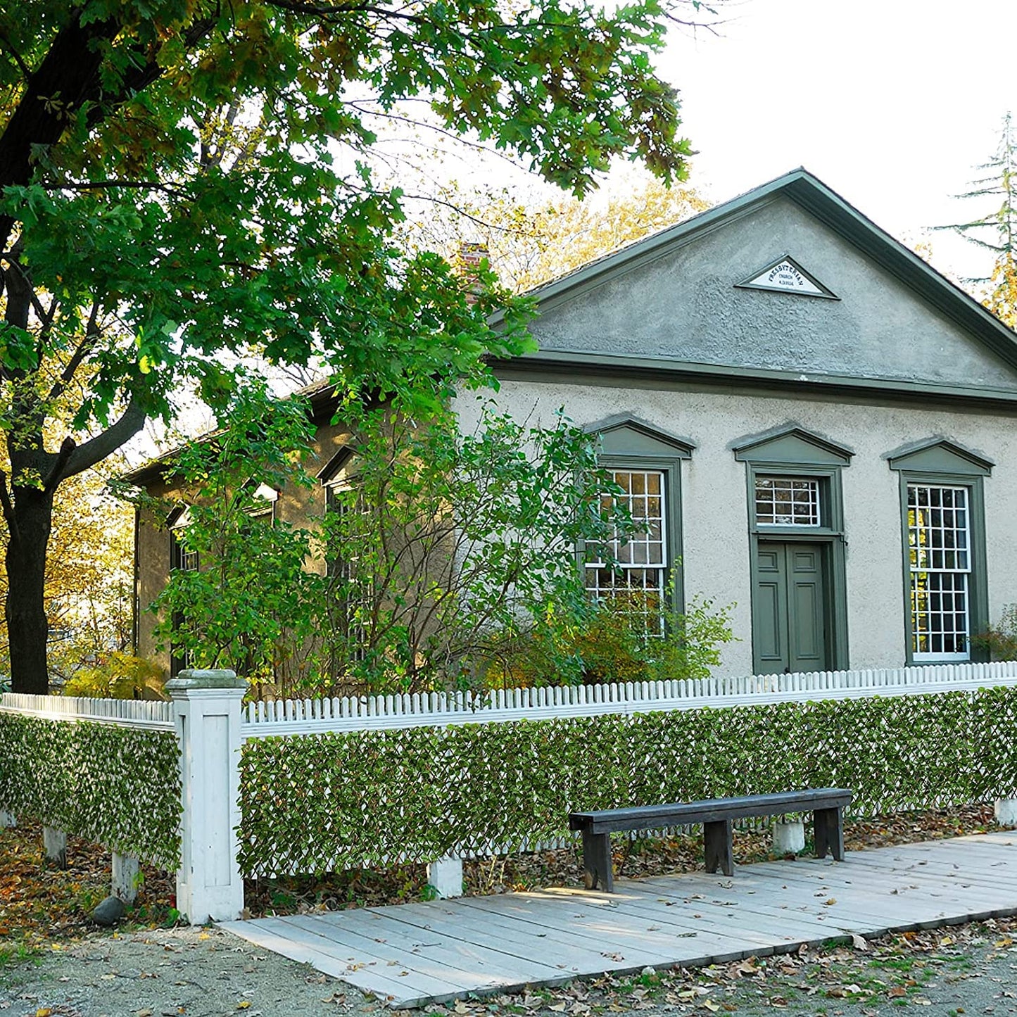 COSTWAY 255 x 79cm Artificial Ivy Leaf Hedge, 3PCS Expandable Willow Trellis Screening with Leaves, UV Protected Wall Privacy Fence Screen for Garden Backyard Terraces