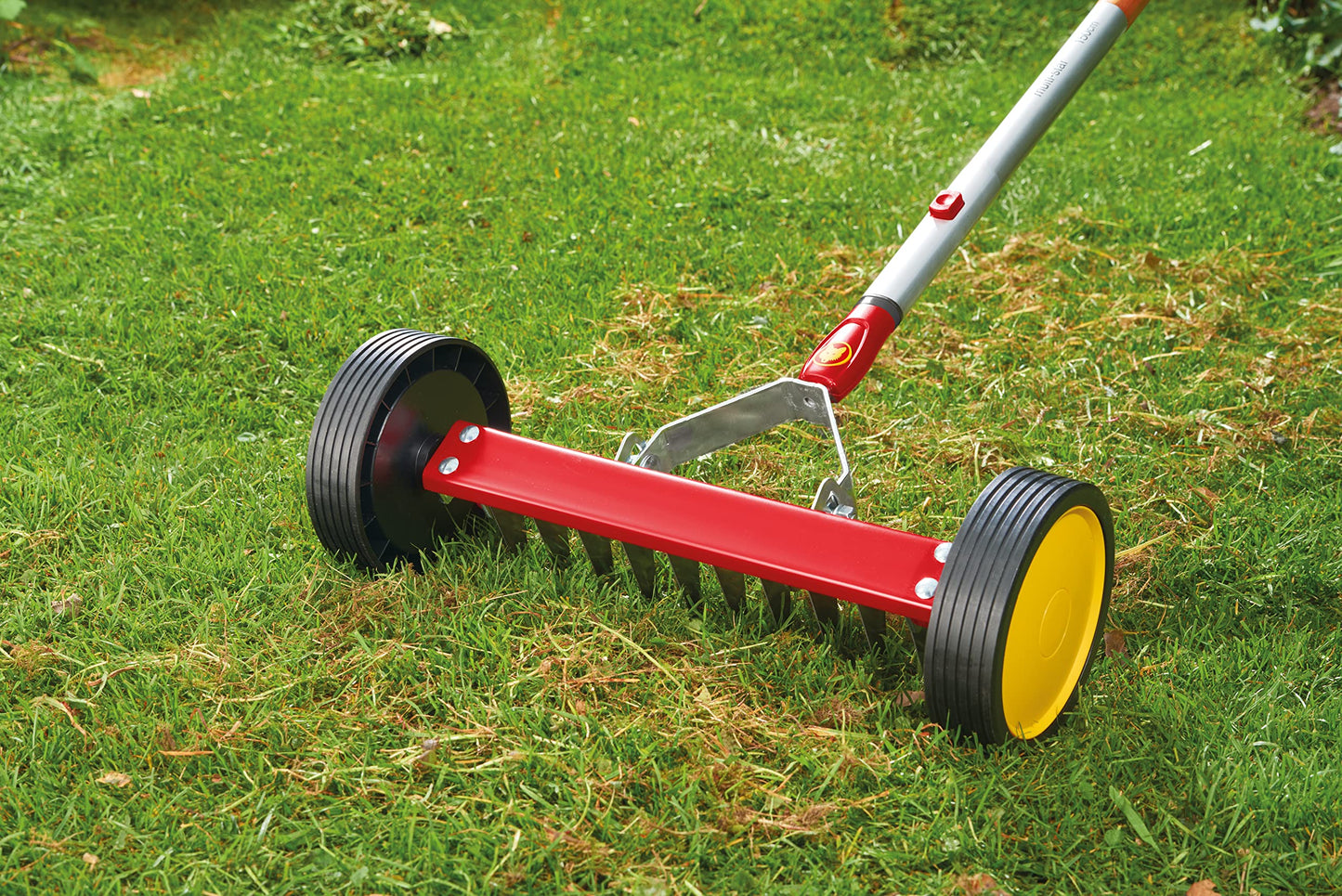 WOLF-Garten URM3 Multi-Change Roller Moss Removal Rake Lawn Care Tool Head, Red, 60.5x15.67x6.5 cm
