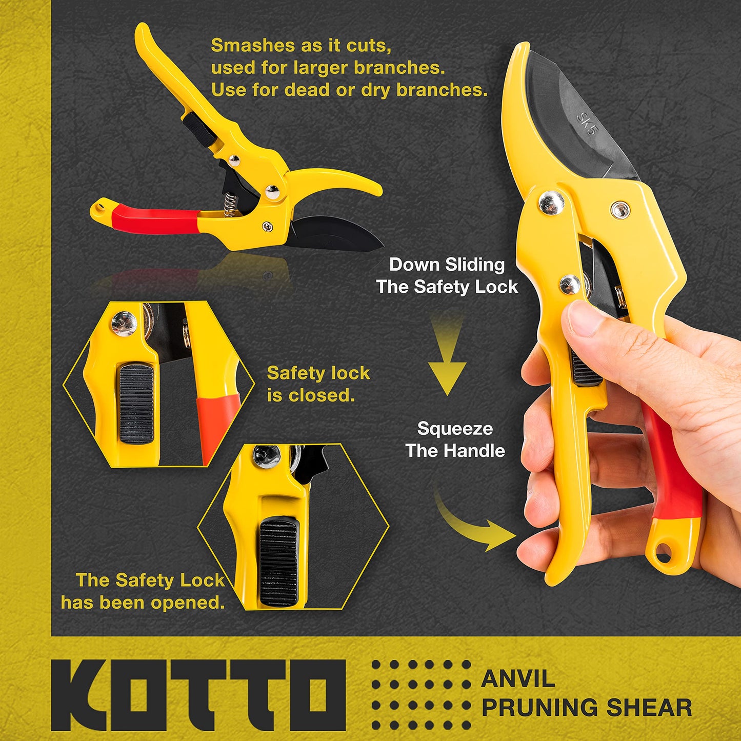 Fstop Labs 4 Packs Pruner Shears Garden Cutter Clippers, Stainless Steel Sharp Pruner Secateurs, Professional Bypass Pruning Hand Tools Scissors Kit With Storage Bag