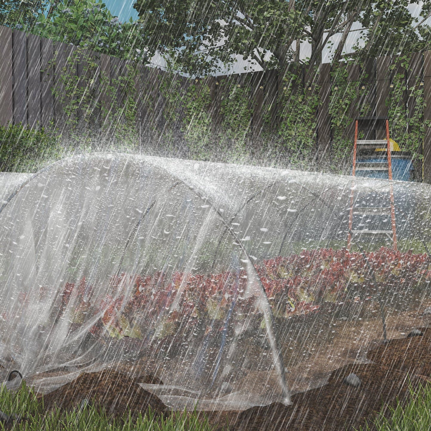 Outsunny 6 X 10m Heavy Duty (150um/6mil) Polypropylene Greenhouse Cover Replacement, UV Resistant Waterproof Plastic Polytunnel Cover, Clear