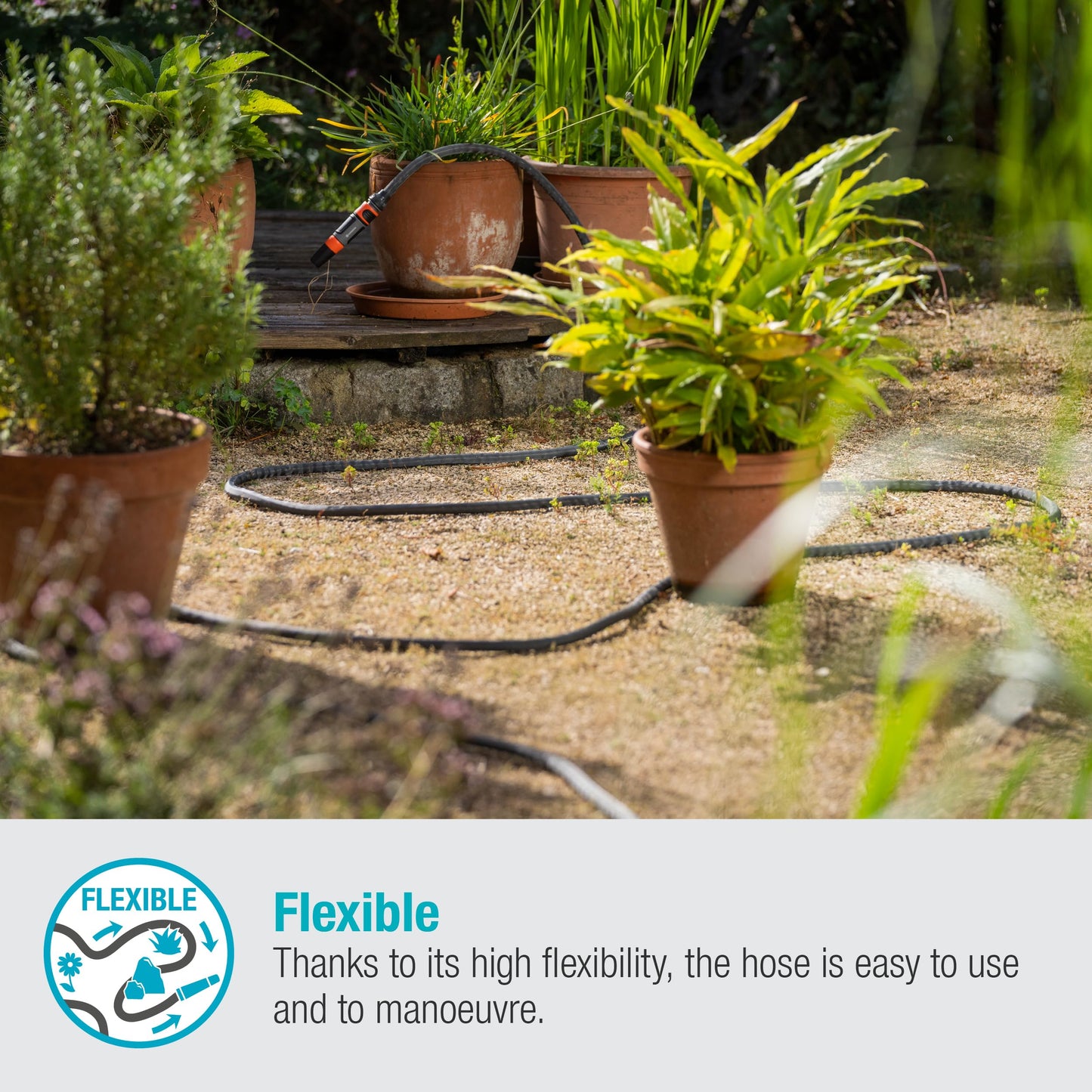 Gardena Liano Life Textile Hose 1/2 inch, 30m: Highly flexible textile garden hose, with PVC inner tube, no kinking, lightweight, weather-resistant (18457-20)