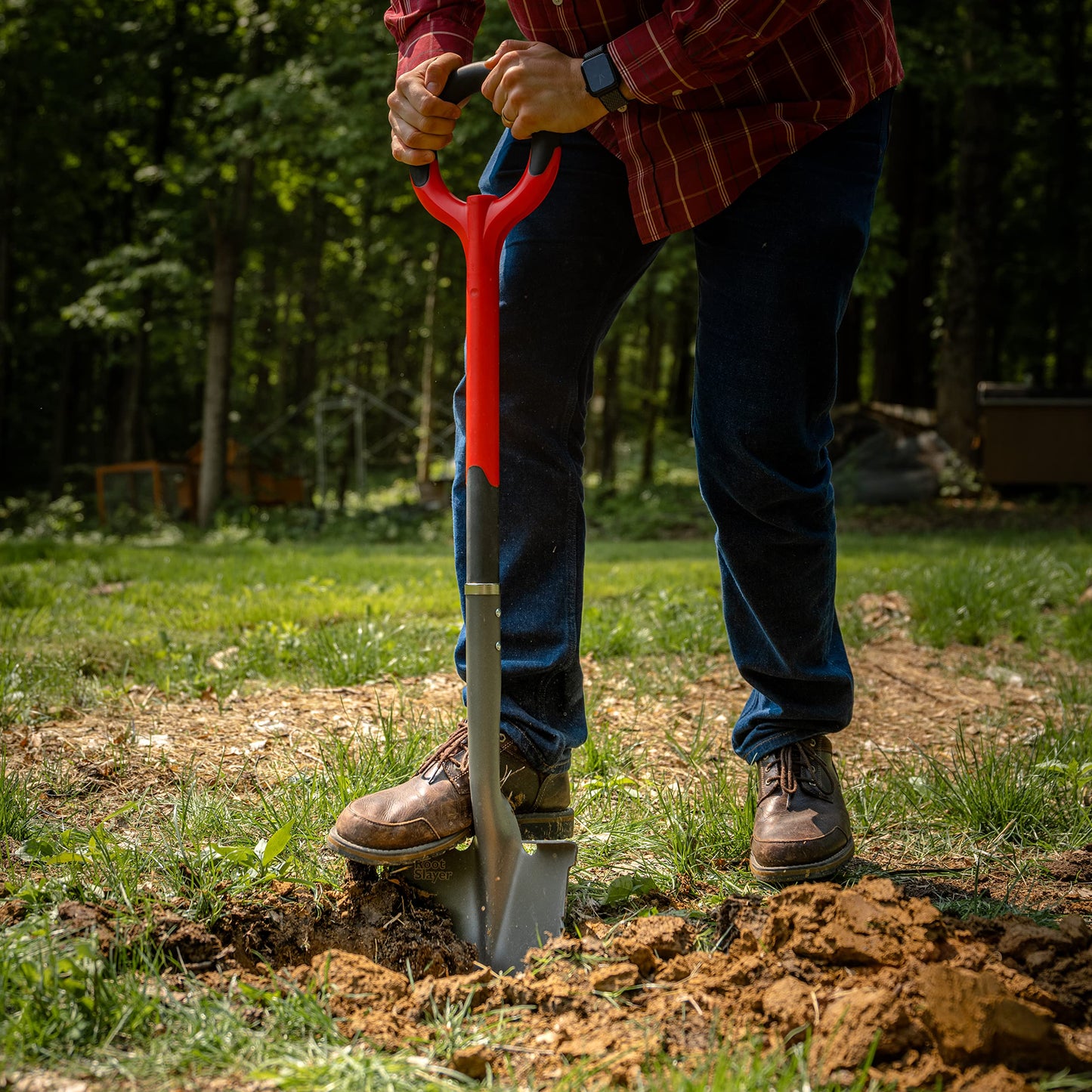 Radius Garden Root Slayer Root Spade Red Round Head Shovel