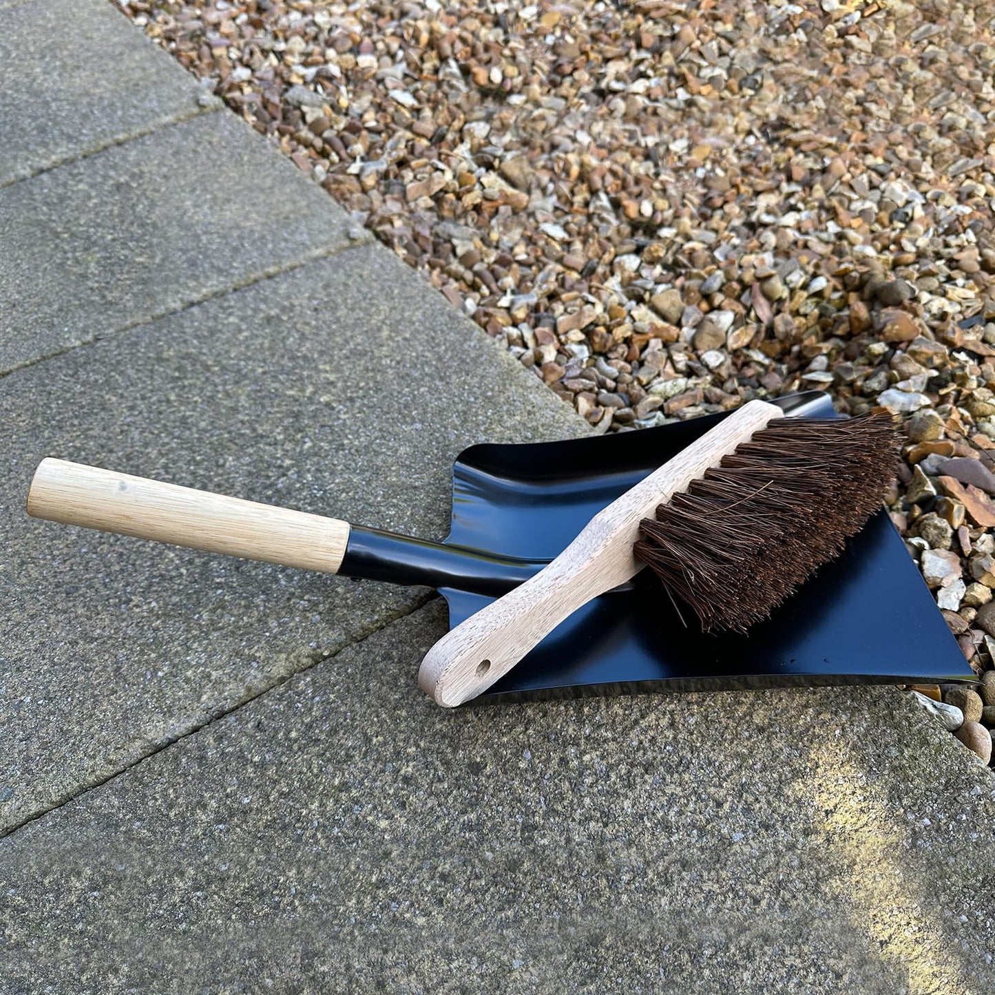LSC Coal Ash Shovel with Hard Brush Wooden Handle Heavy Duty Metal Shovel for Digging, Gardening, Yardwork, Farming, and Outdoors Snow (SHOVEL AND HARD BRUSH)