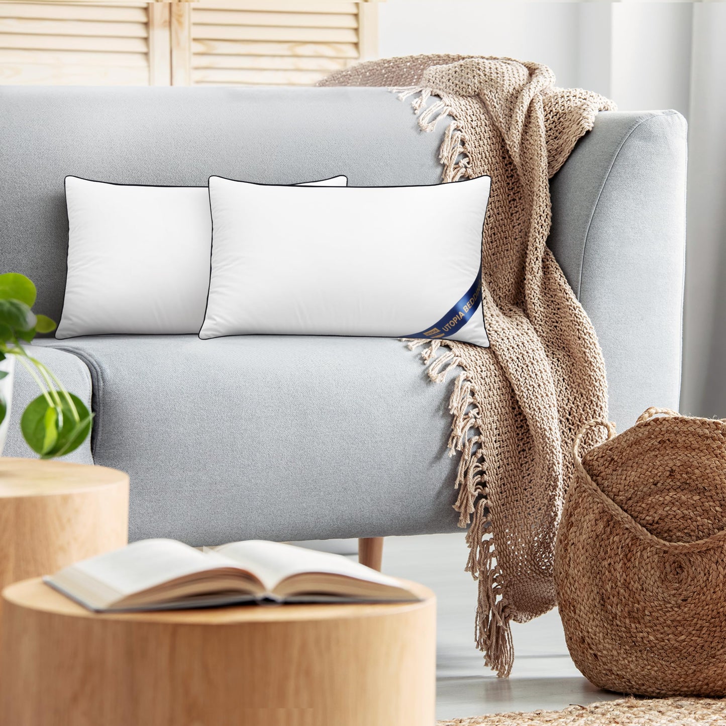 Utopia Bedding Cushion Inner Pads (Pack of 2), 30x50 cm (12 x 20 inches) Cushion Stuffer Inserts, Hollowfibre Piping Pillows (White)