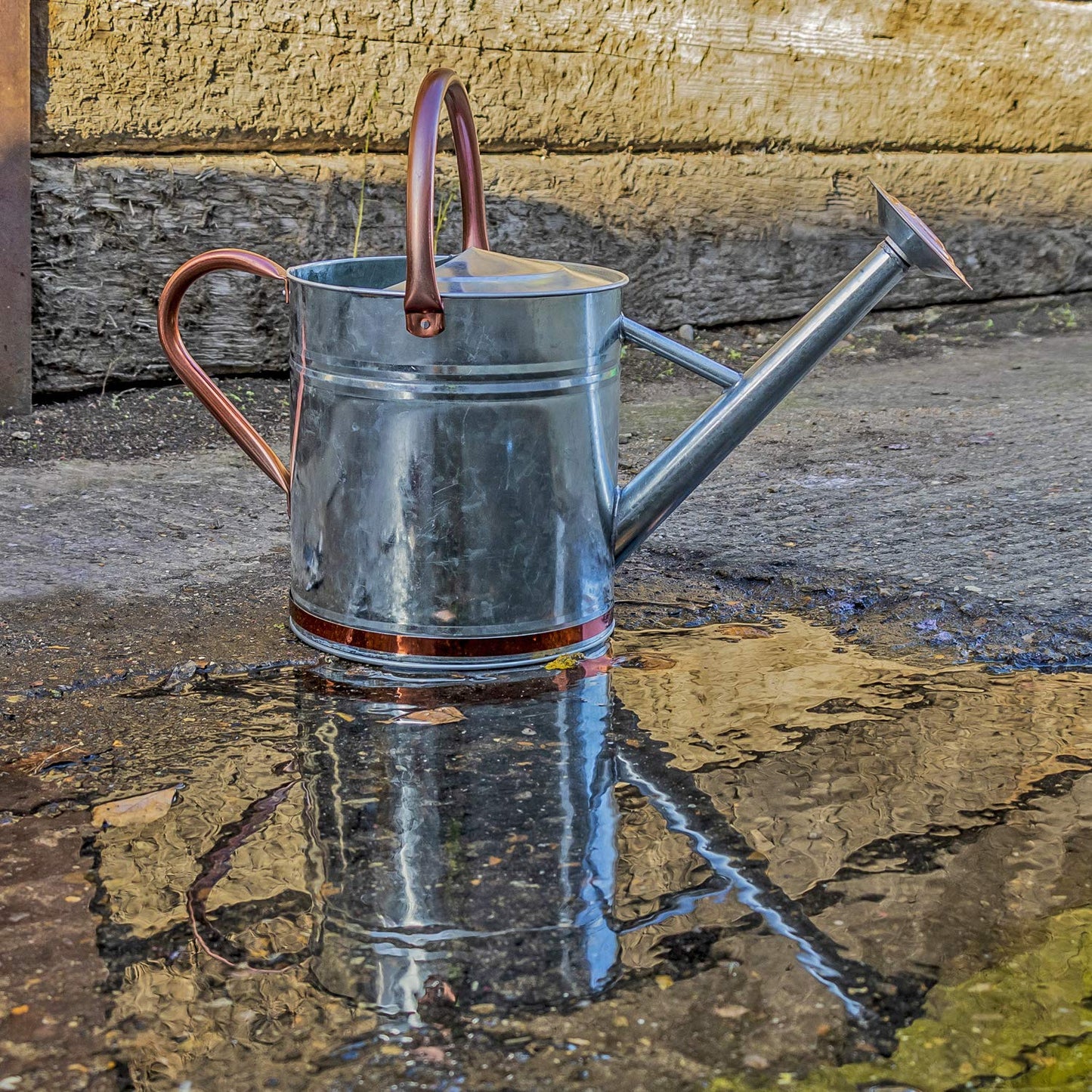 Woodside 9L Metal Watering Can - Silver
