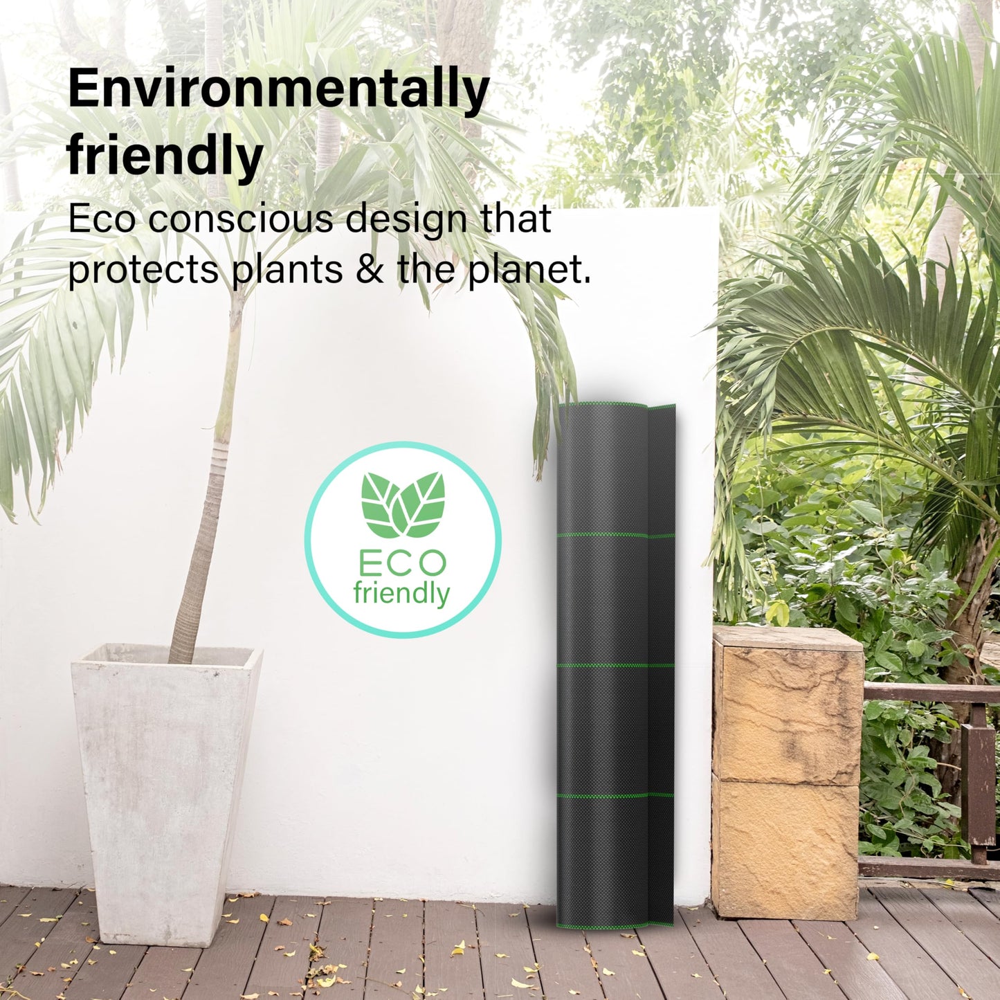 2mx50m Heavy Duty Weed Control Membrane Garden Weed Barrier Fabric for Landscaping Driveway Gravel Artificial Grass Lawn Underlay Woven Roll Ground Cover Weed Block Patios, Garden, Flower Beds Black