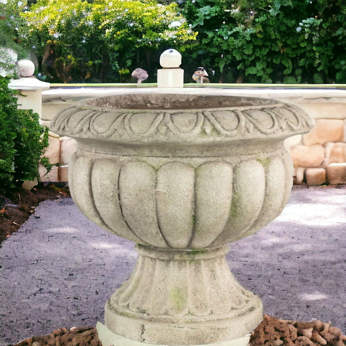 DIVAS SPIRITUAL Unique Novelty Classic Elegance Urn Planter Decorative Stone Finish Outdoor Garden 32cm (Urn Planter)
