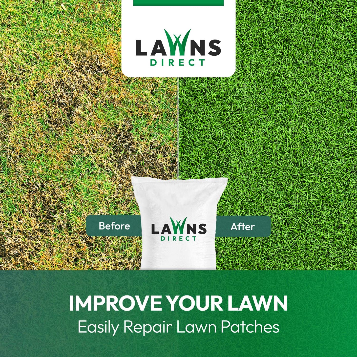 Lawns Direct™ ProGrass™ 2kg Low Maintenance Professional Fine Turf Grass Seed for That Perfect Manicured Lawn, Golf Fairways, Sports Grounds & Council-Run Areas Covering 57-100m²