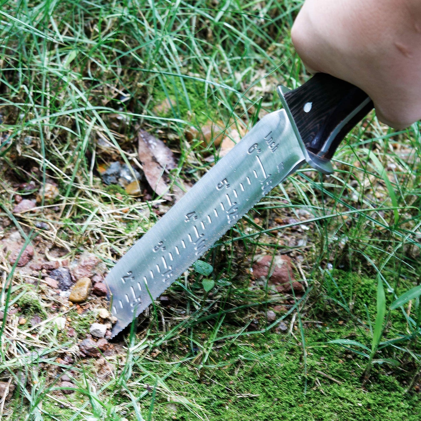 FLORA GUARD Professional Hori Hori Garden Trowel, Multi-Purpose Garden Spade with Leather Sheath, Sharpening Stone Included, Ideal for Planting, Cutting, Weeding and More