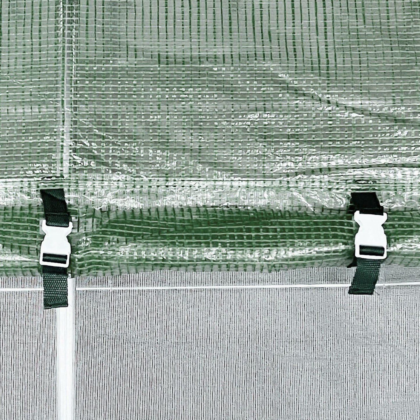Outsunny Large Polytunnel Walk In Greenhouse, Plant Gardening Tunnel Green House with Metal Hinged Door, Galvanised Steel Frame & Mesh Windows, Green (3 x 4 m)