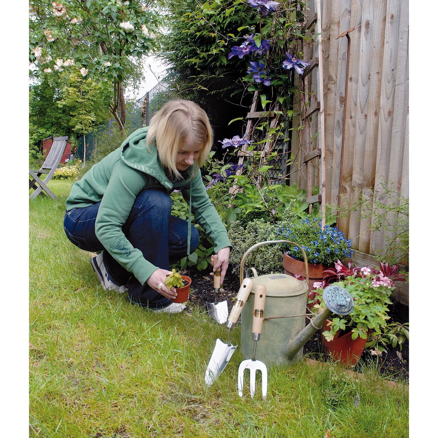 Draper Expert Stainless Steel Hand Fork and Trowels Set (3 Pieces), Brown
