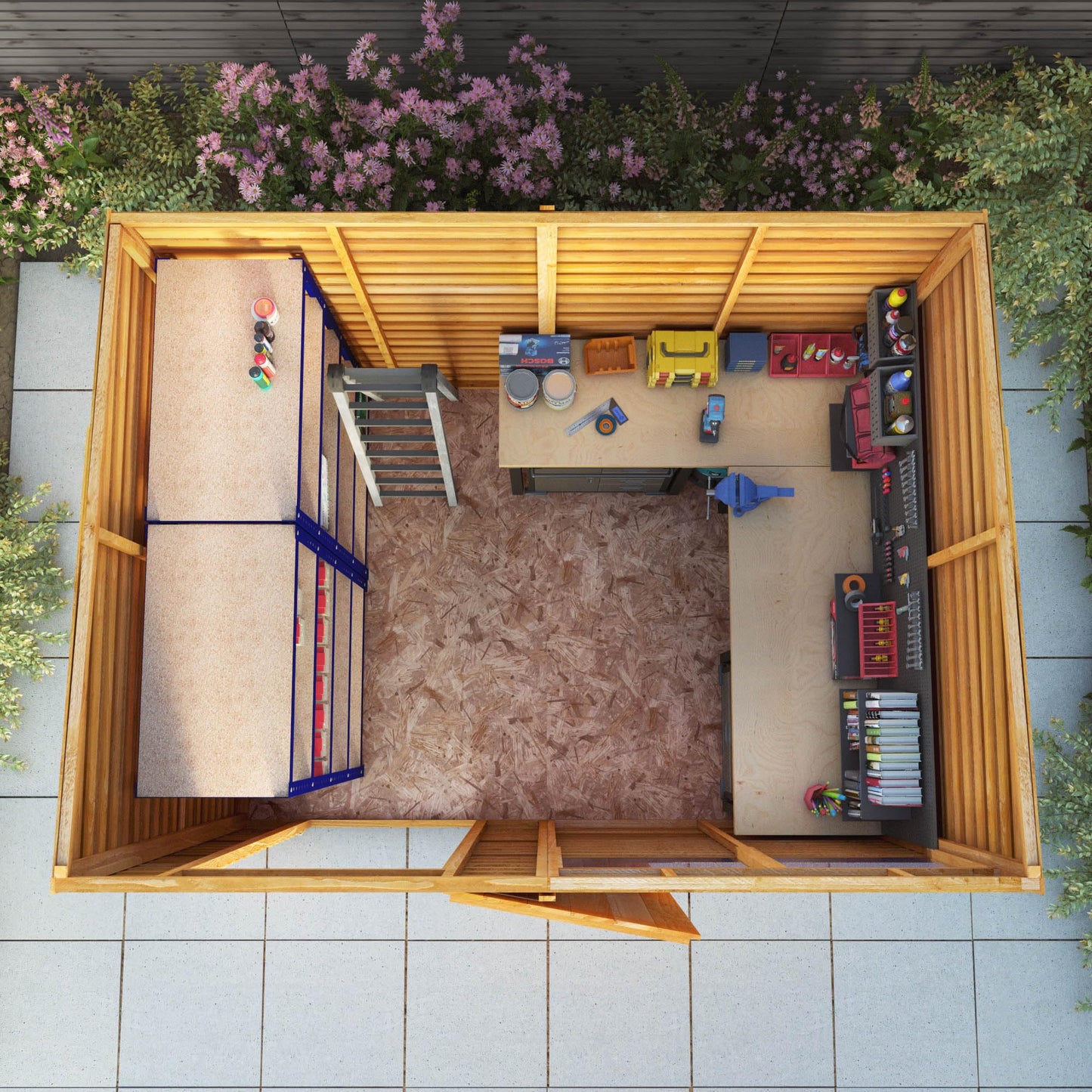 Waltons 8x6 Wooden Garden Shed | Overlap Pent Roof Storage Shed with Window | Durable 8mm Timber Cladding | Outdoor Shed for Tools, Bikes & Garden Equipment | Secure & Weather-Resistant Storage