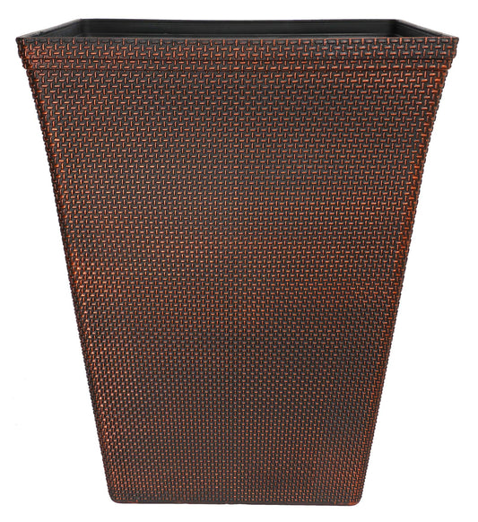 Muddy Hands Camelot Large Plant Pot Outdoor Garden Tall Plastic Flower Tree Planter (48 Litre Square Copper)