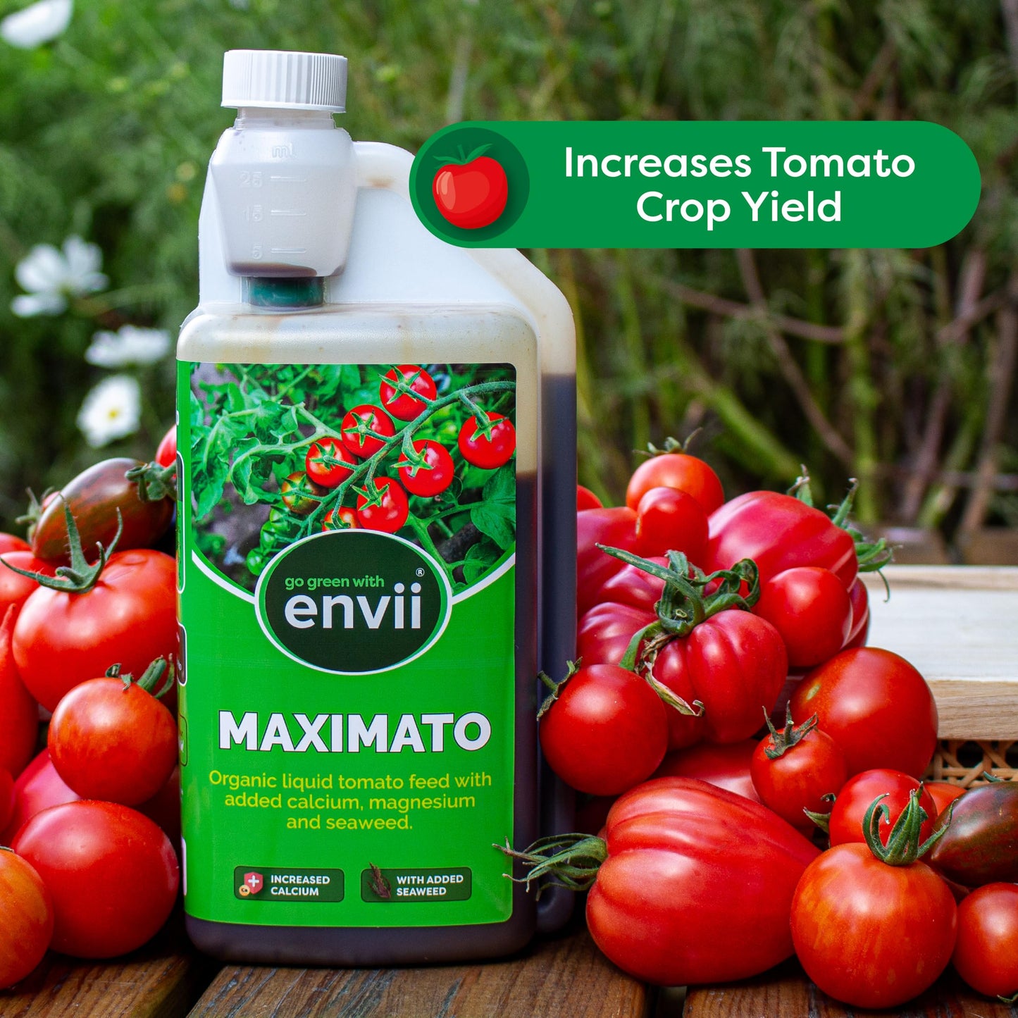Envii Maximato – Organic Liquid Tomato Feed, Plant Fertiliser Enriched with Additional Seaweed, Magnesium & Calcium – 1 Litre