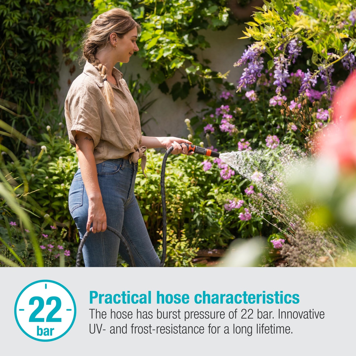 Gardena Liano Life Textile Hose 1/2 inch, 30m: Highly flexible textile garden hose, with PVC inner tube, no kinking, lightweight, weather-resistant (18457-20)