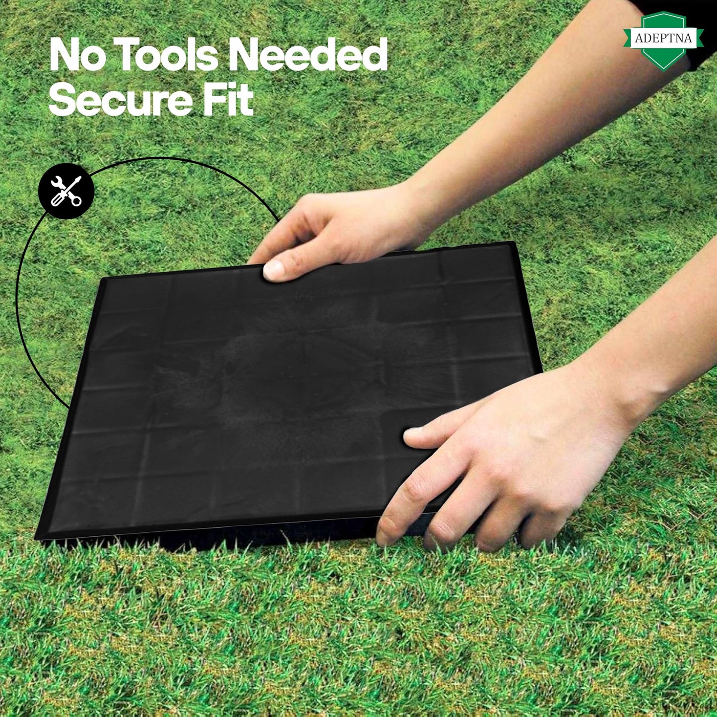 ADEPTNA Pack of 8 Plastic Patio Block Stepping Stones Easy Install, Weatherproof, Lightweight Concrete Effect Paving Slabs Anti-Slip & UV Resistant Square Stones for Outdoor Garden Pathway Patio