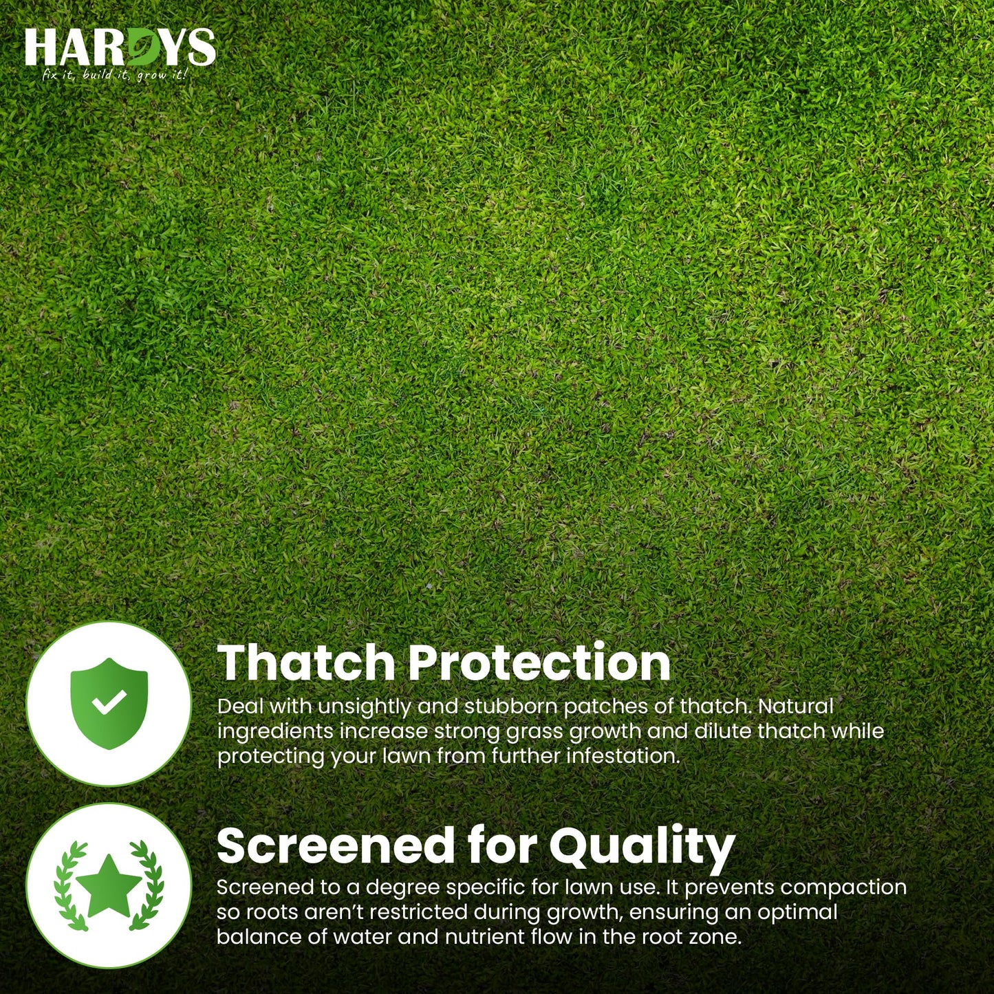 Hardys 25L Sandy Loam Lawn Dressing Top Soil - Enriched Organic Lawn Sand & Garden Soil Improver | Ideal for Fixing, Levelling, Overseeding - Fine Top Compost for Garden Grass Seeding