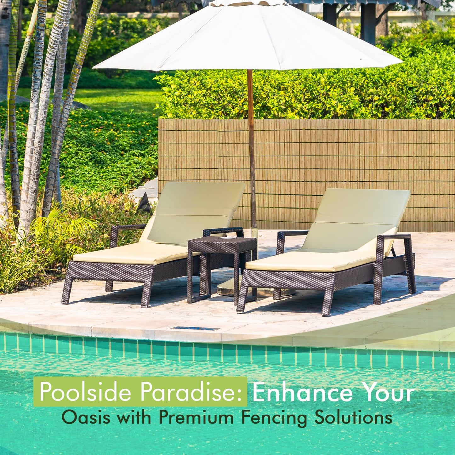 BLADO Reed Fence 1m x 3m - Natural Bamboo Privacy Screen, 8-10mm Thick Garden and Balcony Screening for Outdoor Wind and Sun Protection, Natural Roll Privacy Border Fence Panels for Outdoor Space