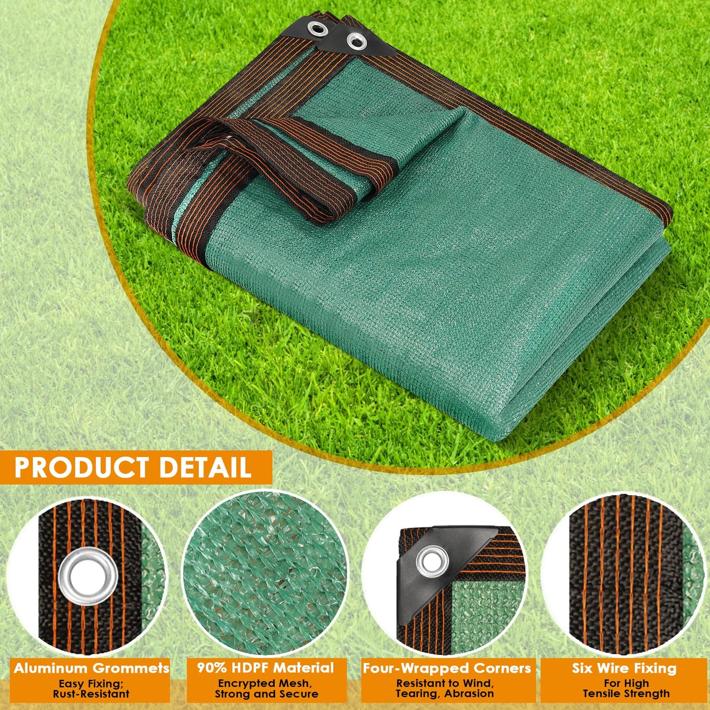 Esilihom Garden Privacy Netting 2mx5m, Fence Screening 90% HDPE Windbreak, Garden Privacy Screening UV-Resistant, Outdoor Shading Net with Cable Ties and Eyelets