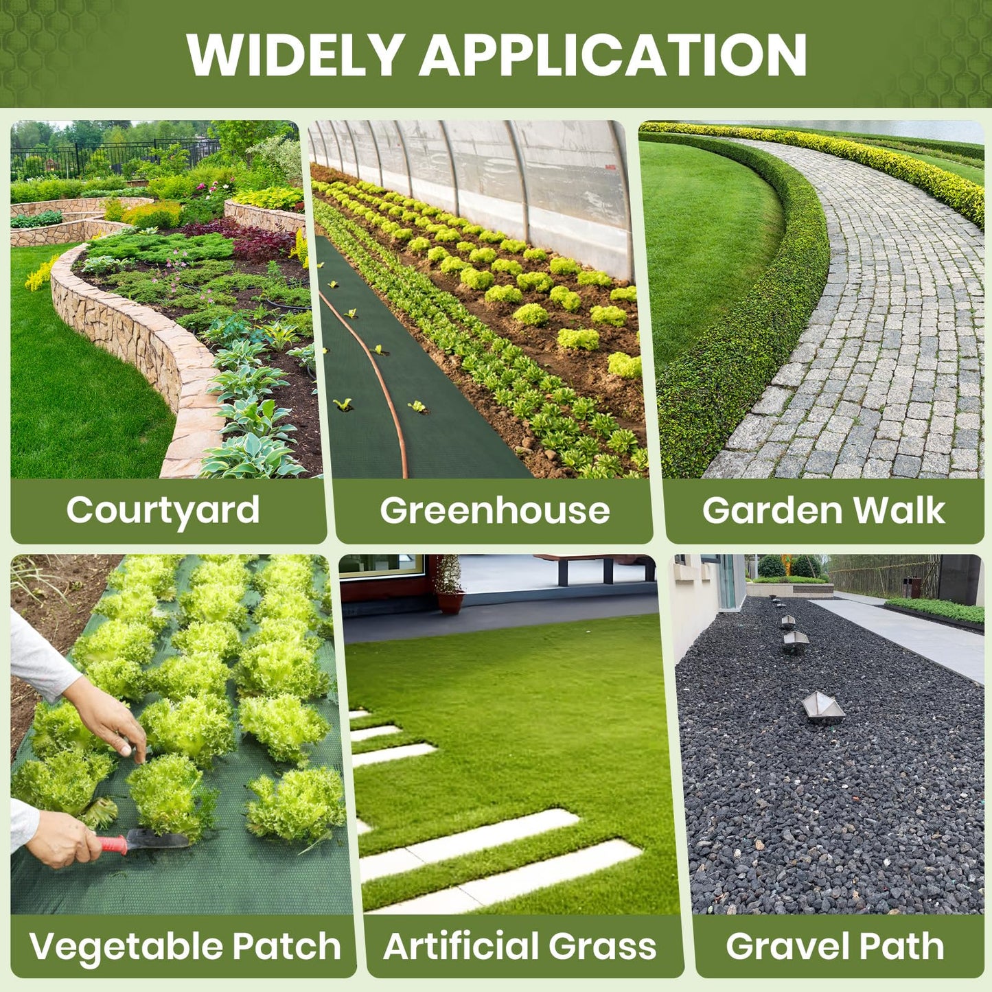 Velway Weed Control Membrane 1x10M - Biodegradable Non-Woven Weed Barrier Fabric Landscaping Ground Cover Weed Suppressant Membrane for Patios Garden Flower Beds