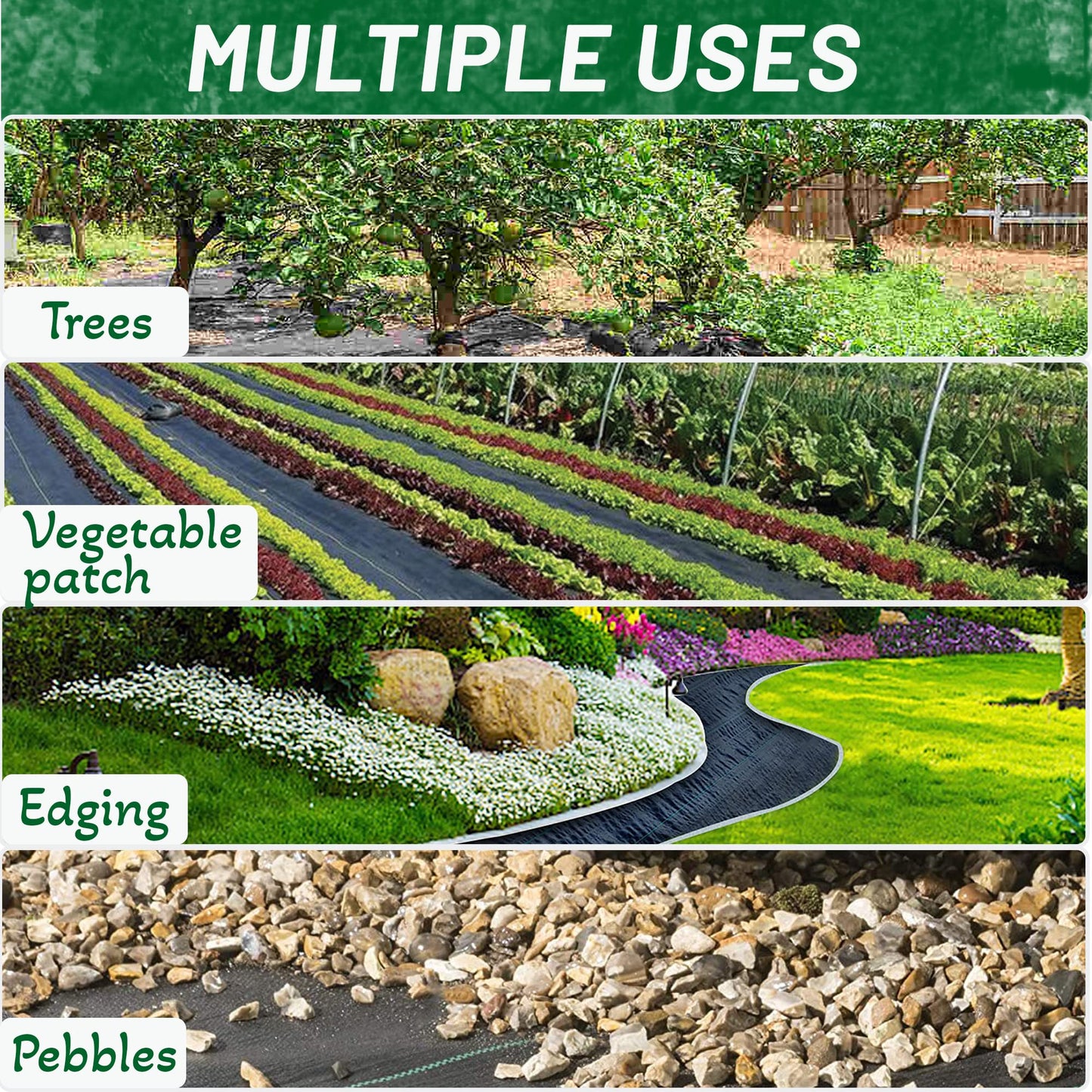 Green Thumbz Heavy Duty Weed Membrane - 1m x 10m Folded Weed Control Membrane 100gsm - Weed Suppressant Membrane for Garden Landscape, Ground Cover, Patios and Weed Control Fabric for Flower Beds