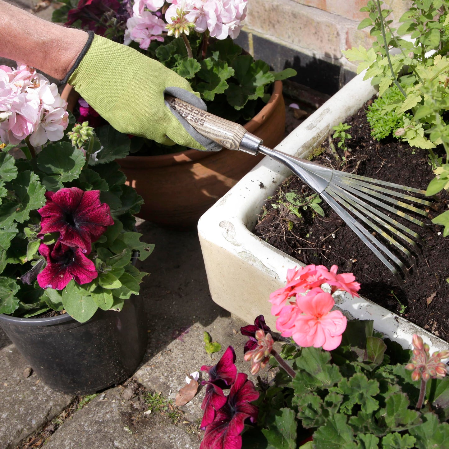 Spear & Jackson 5200BR Traditional Stainless Mini Border Rake, Brown