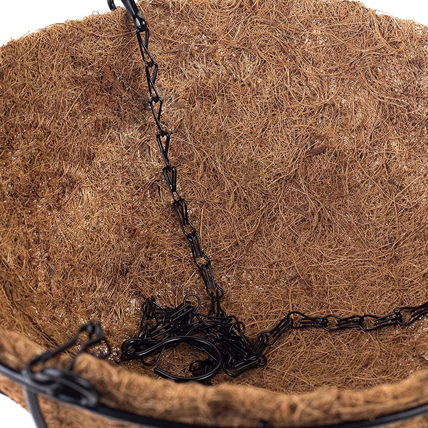 Tosnail 3 Pack Metal Hanging Planter Basket with Coco Coir Liner, Round Hanging Flower Plant Pot Metal Wire Plant Basket for Indoor Outdoor Garden Porch Decoration, 25cm